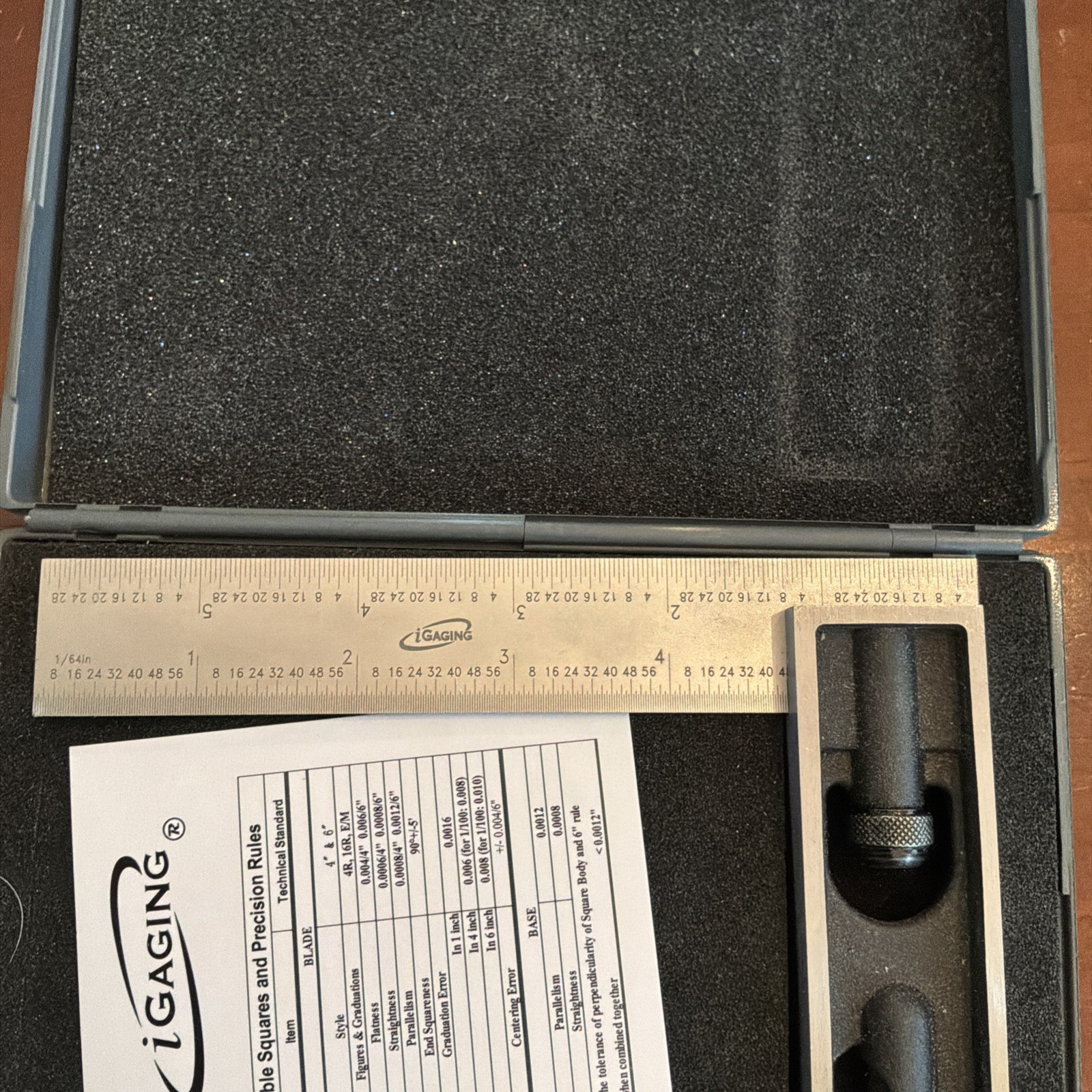 iGaging Double Square 6″ In Plastic Case