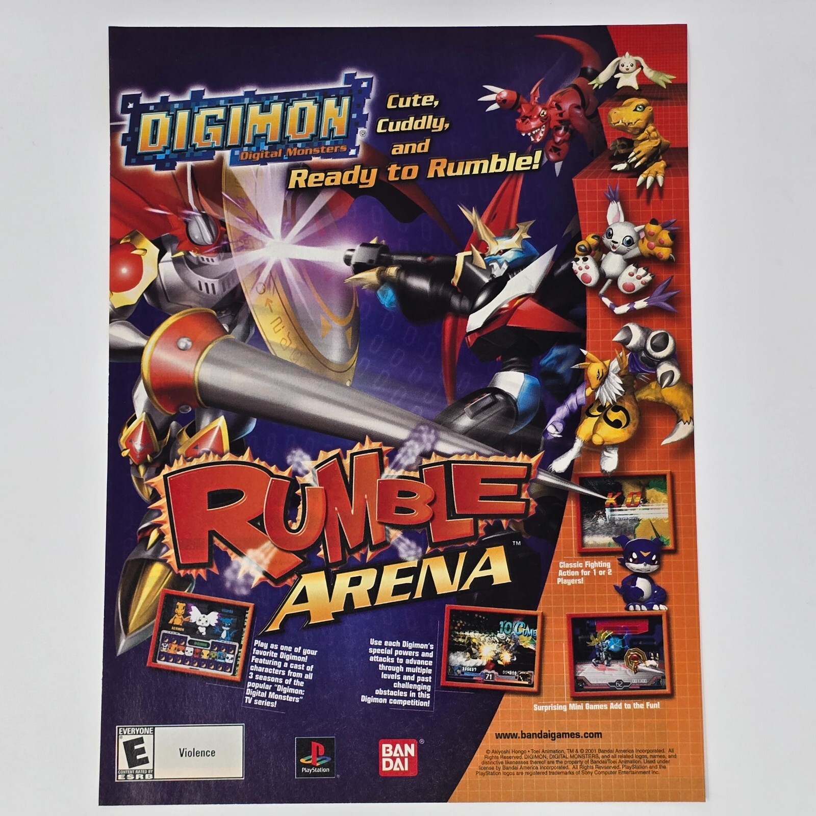 Digimon Rumble Arena Sony PlayStation 1 PS1 Cute Print Ad/Poster Promo Art