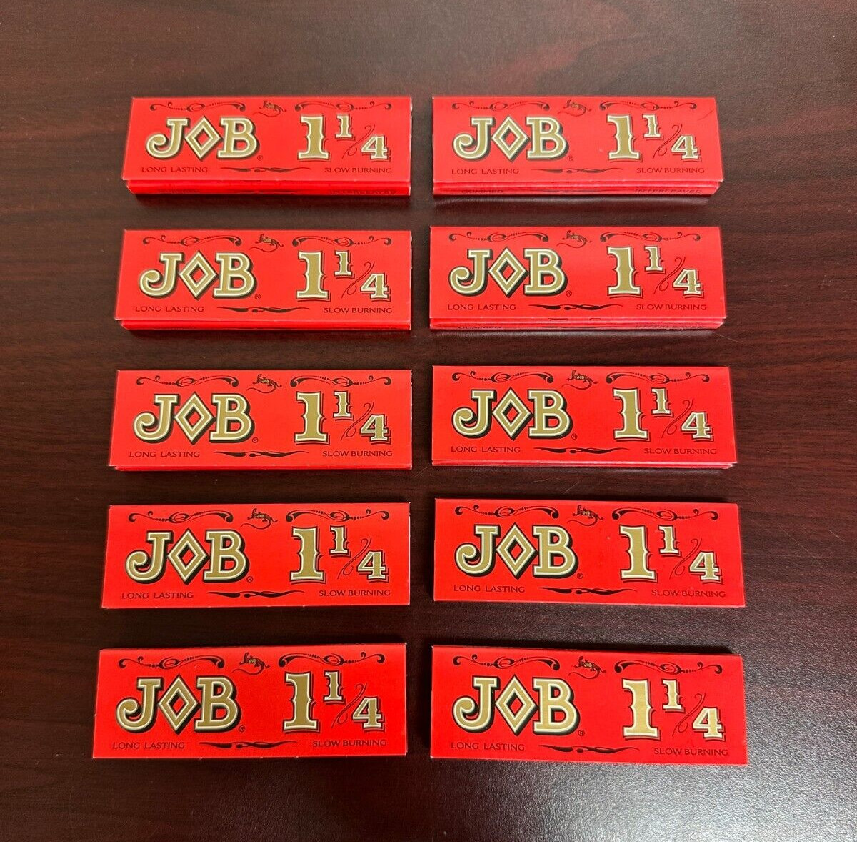 Job Orange 1 1/4 Cigarette Papers-Slow Burning- 10 pks