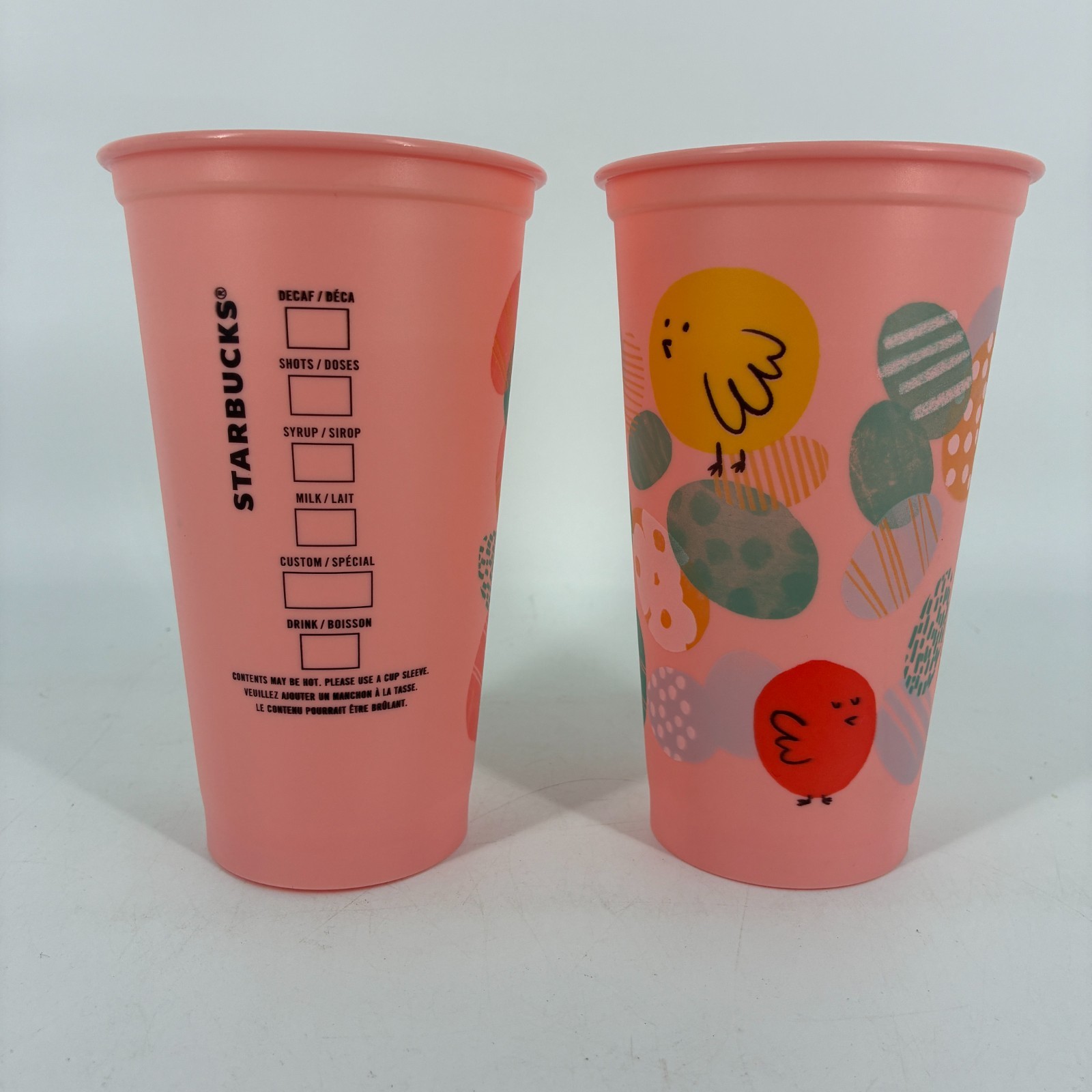 Starbucks Plastic Tumbler Cups Spring Easter 16oz Reusable Hot or Cold NO LIDS