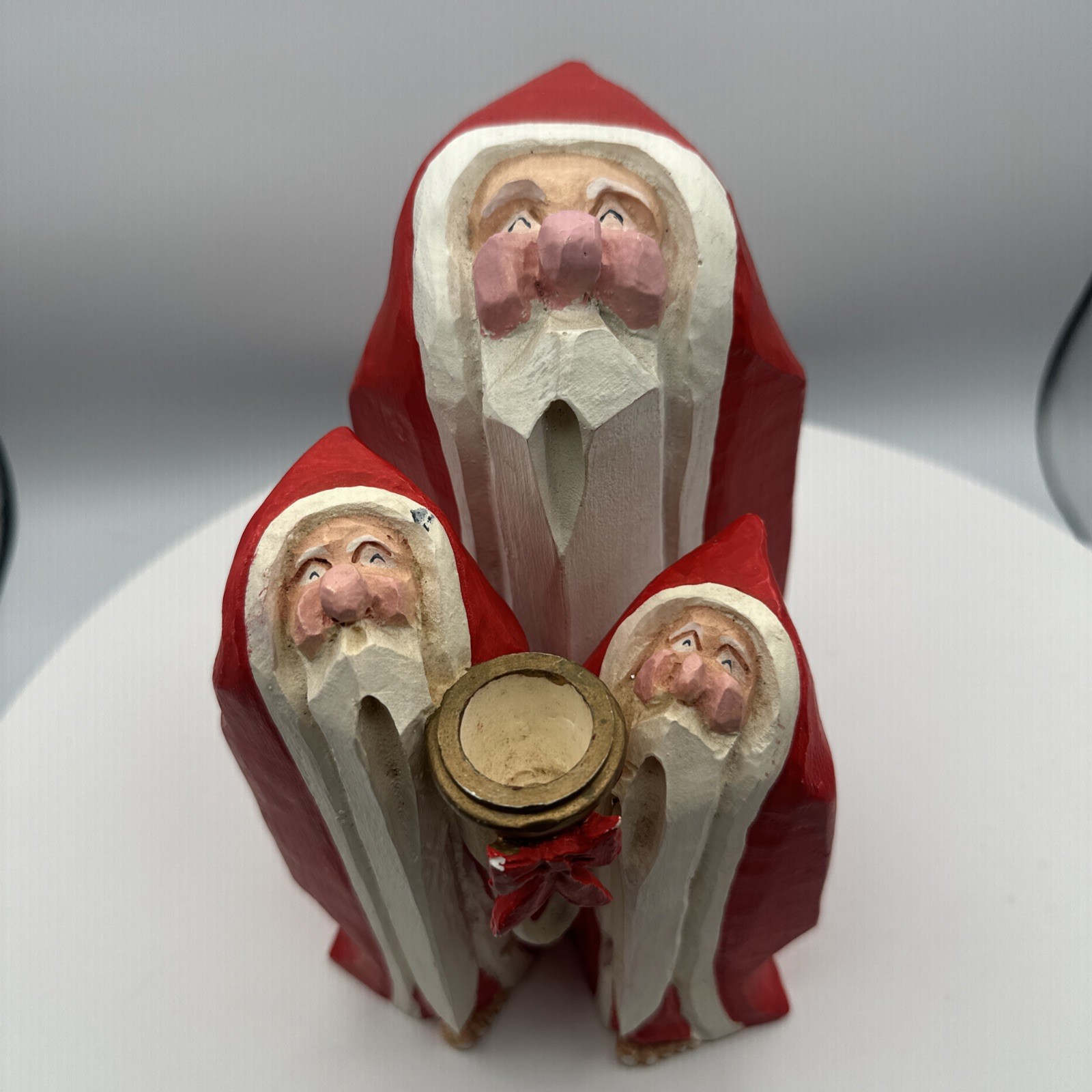 Department 56 BAREFOOT SANTA CANDLE HOLDERS Christmas Resin Folk Art Figures