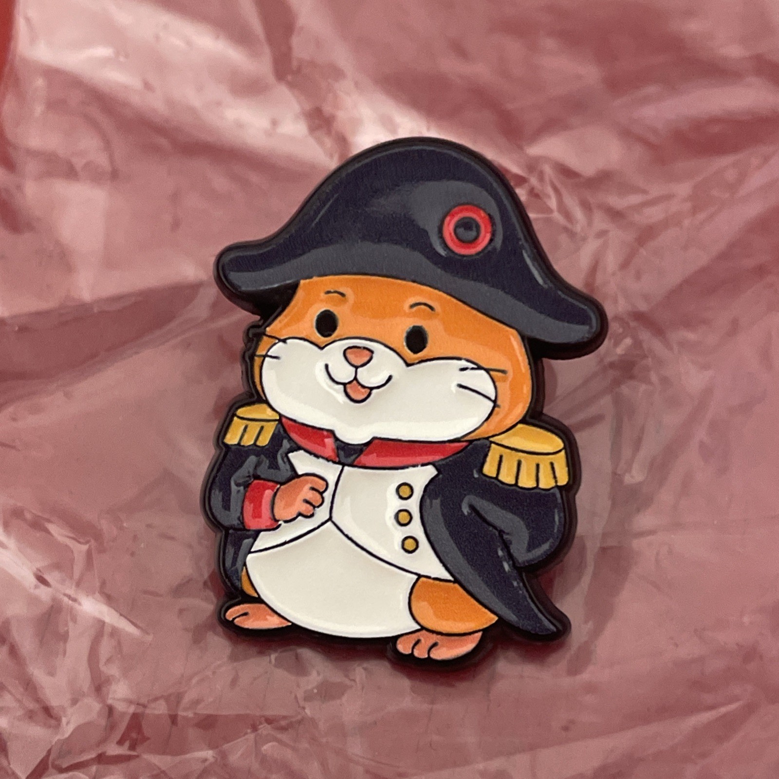 Hamster General Gloss Enamel Cute Chibi Button Pin