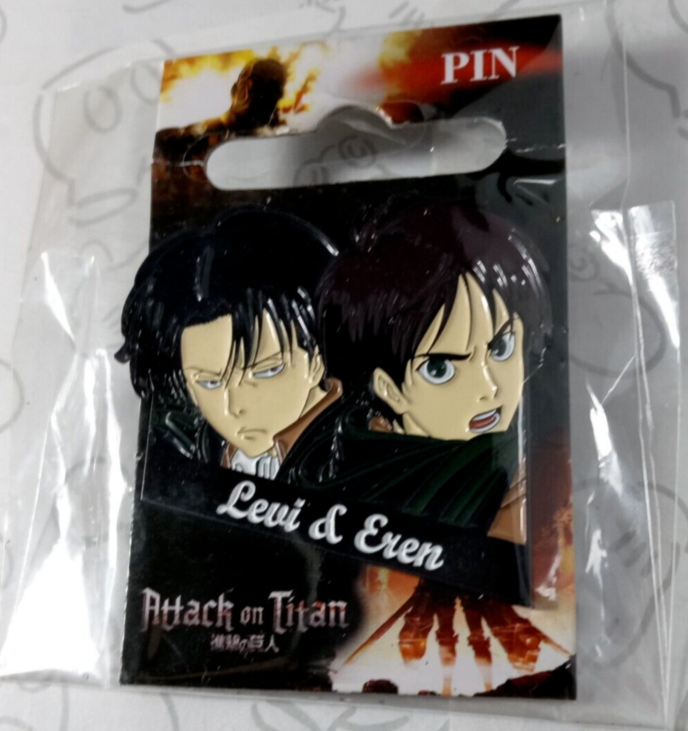 Levi Ackerman & Eren Yeager Attack on Titan Gee Crunchyroll Enamel Lapel Pin