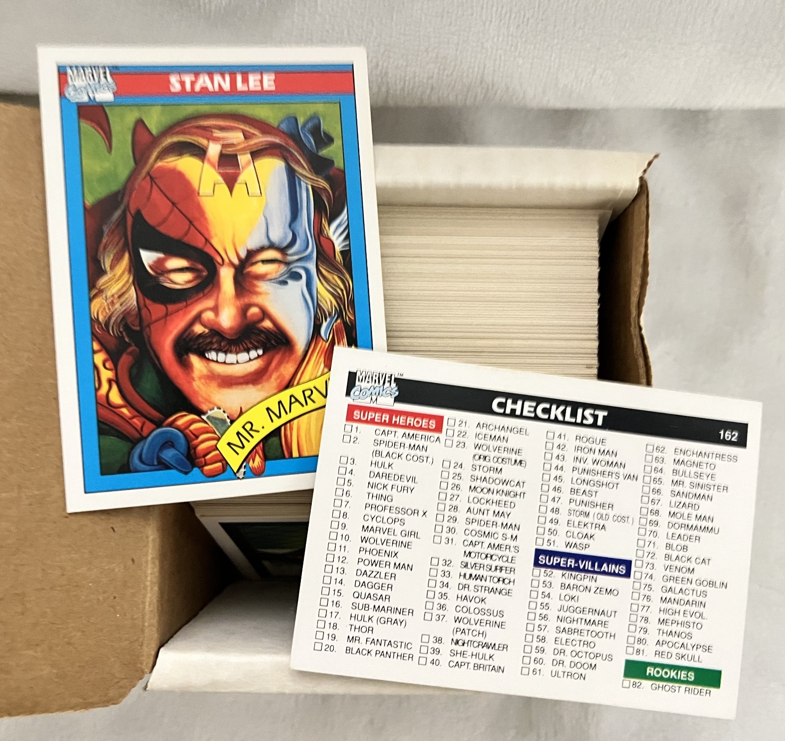 1990 Marvel Universe Series 1 Trading Cards COMPLETE BASE SET, #1-162 Impel