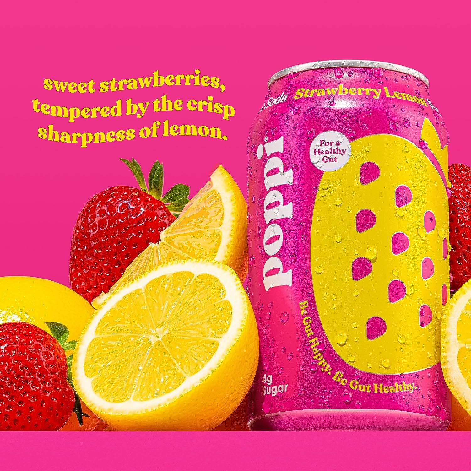 Refresco Espumoso De Fresa Y Limon Con Prebioticos Y Beneficios Para La Inmu…