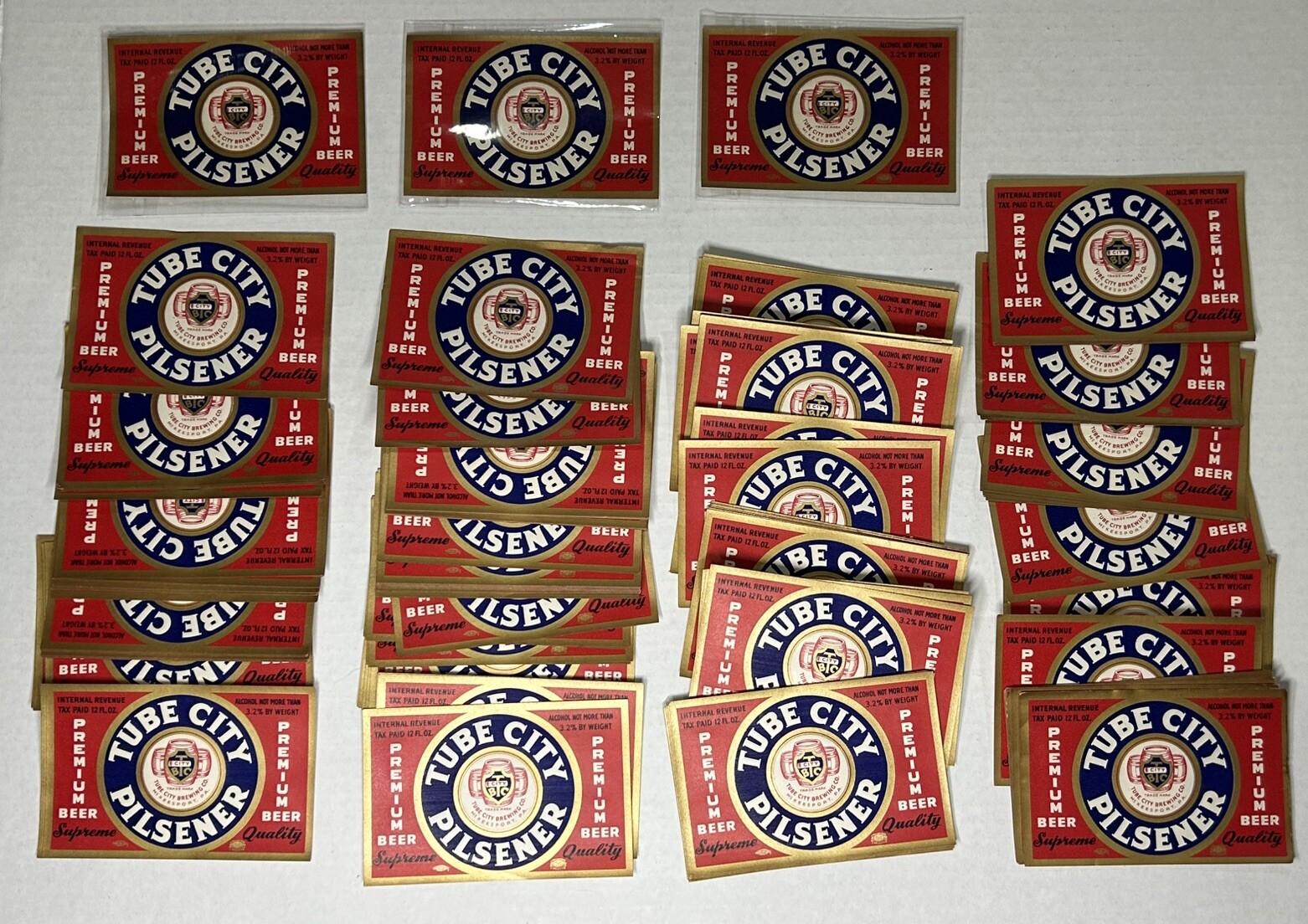 Tube City Bock Beer IRTP Label 940s Internal Revenue Rare McKeesport PA 200+