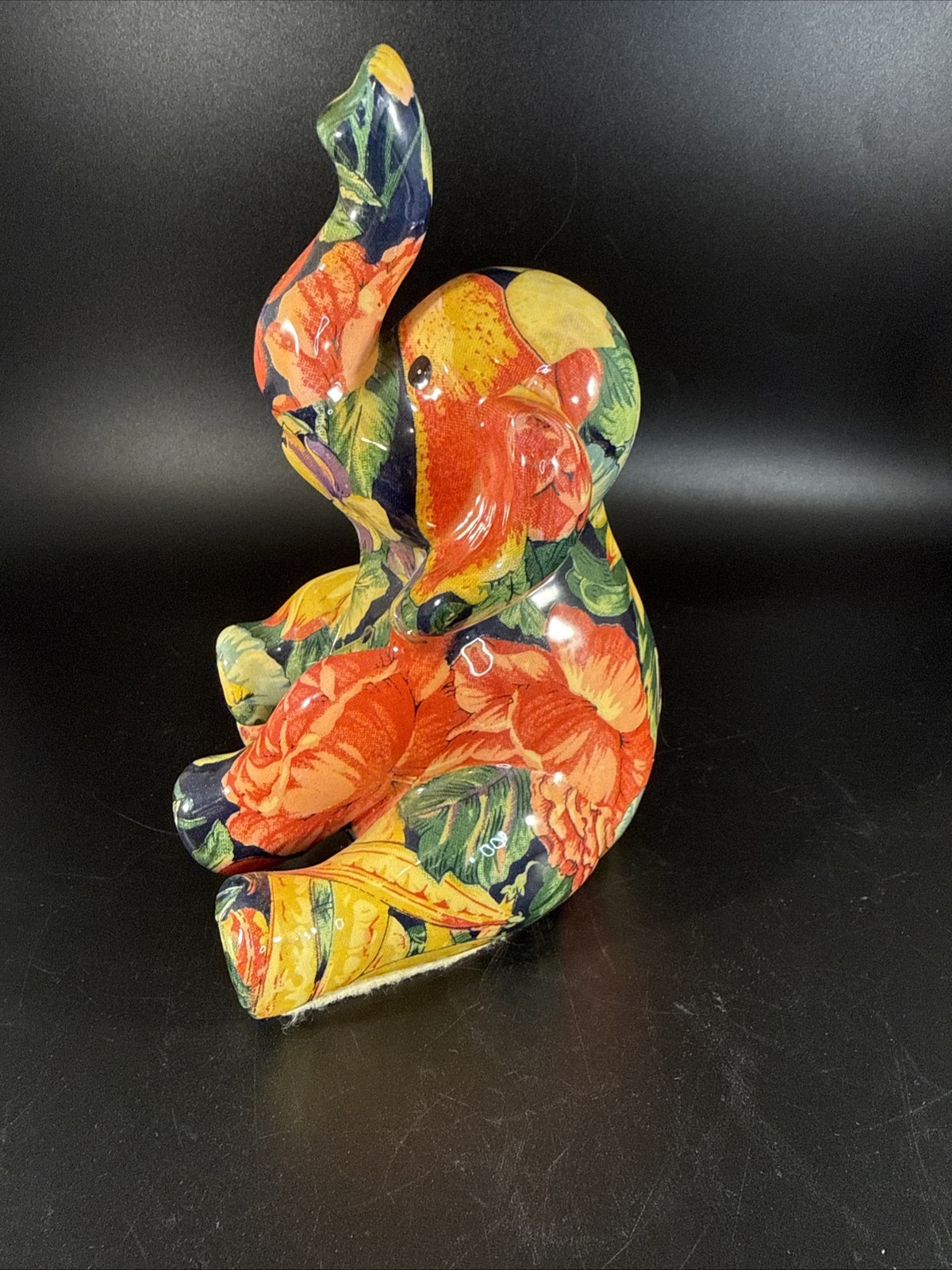 Vintage Elephant Patchworks By Joan Baker Designs Fruit & Florals 7” Tall