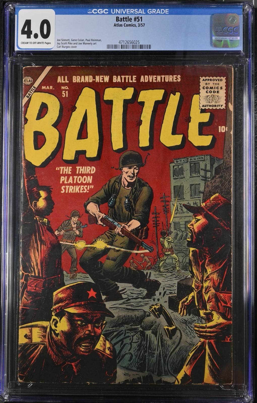 Battle 51 CGC 4.0 Atlas Comics