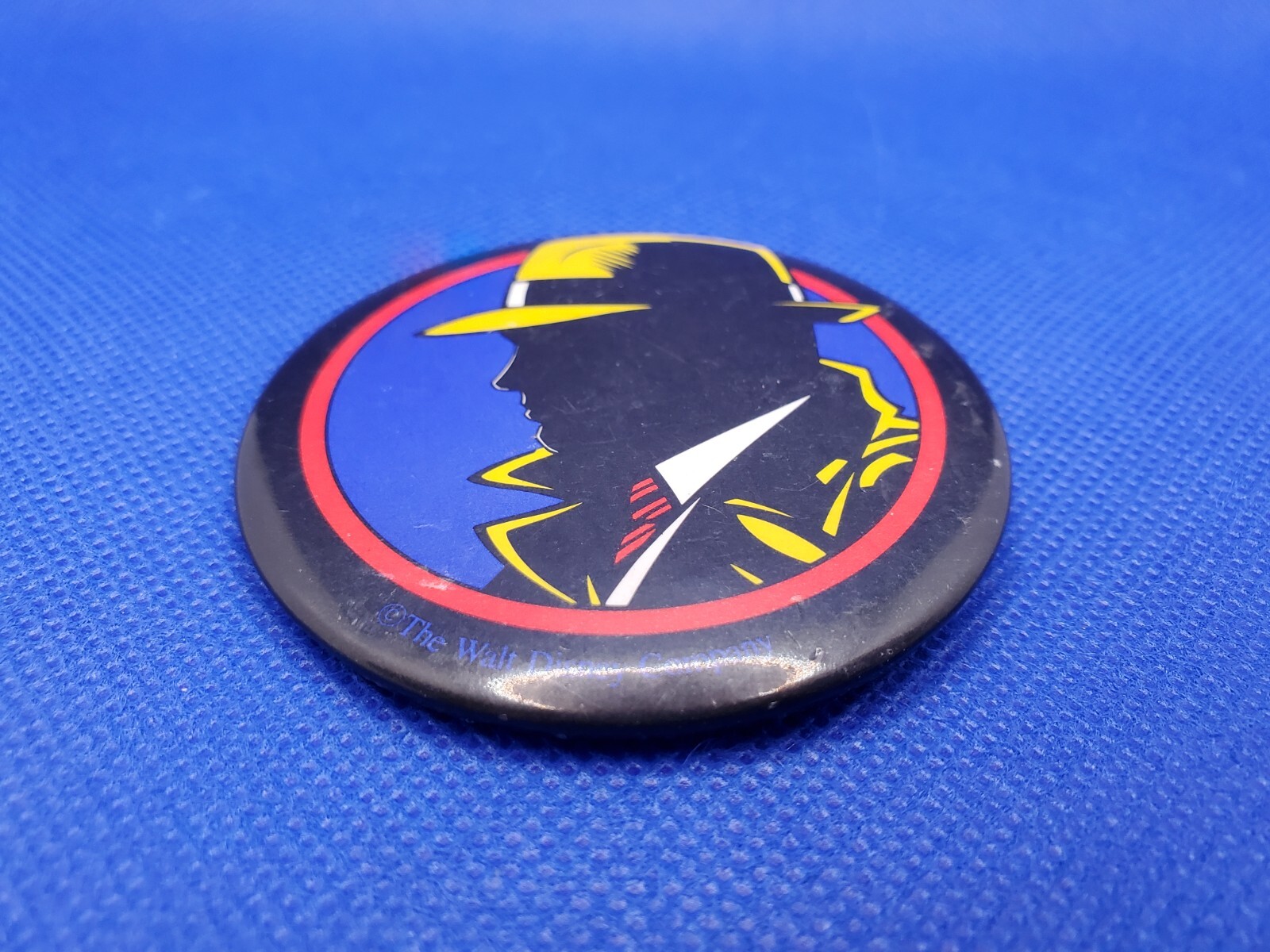 DICK TRACY Promo Pinback Button Vintage Large Jumbo Oversized 6″ Disney