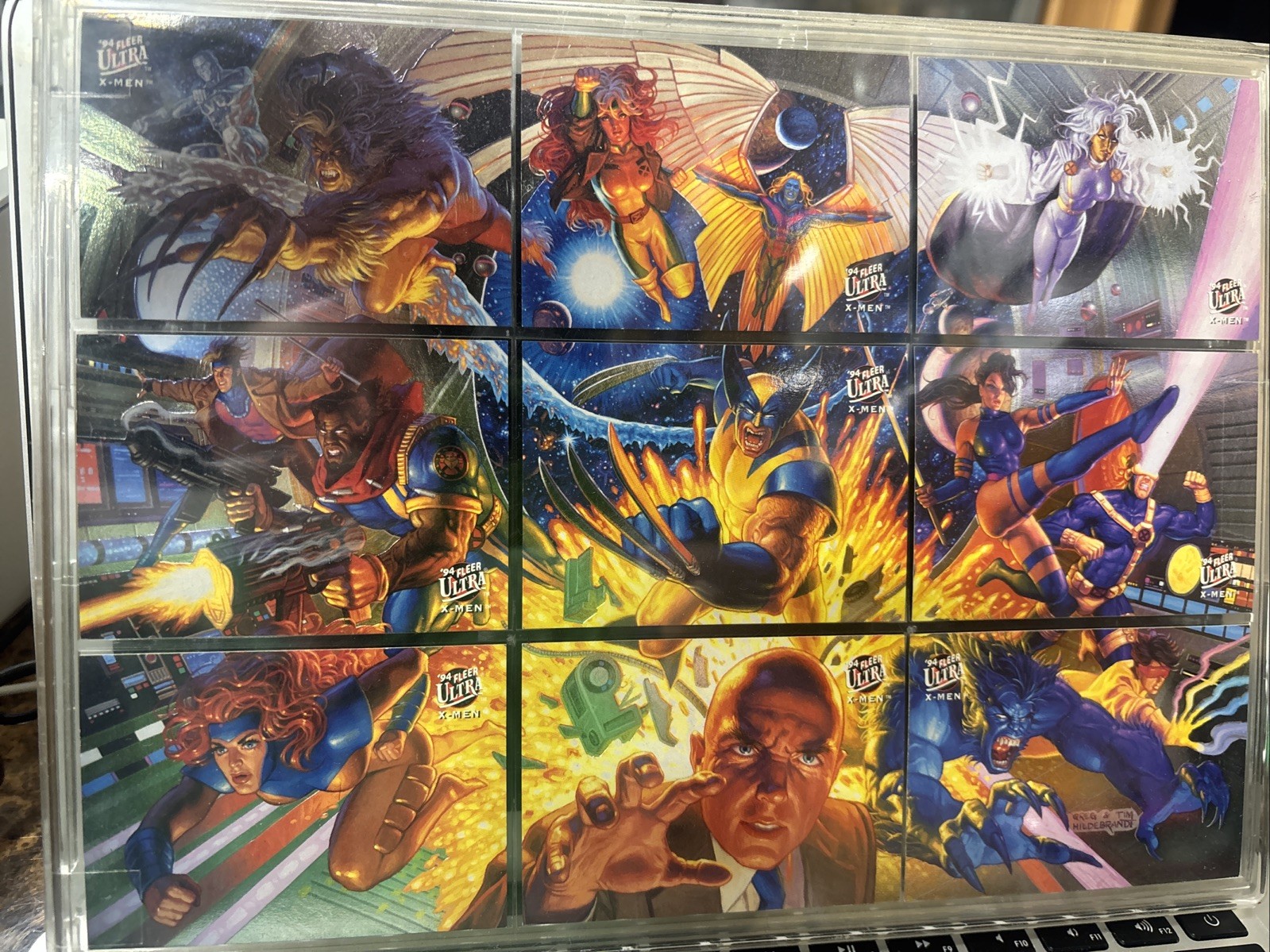1994 Fleer Ultra X-Men Marvel 9 Card Team Portrait Puzzle Chase Insert Card Set