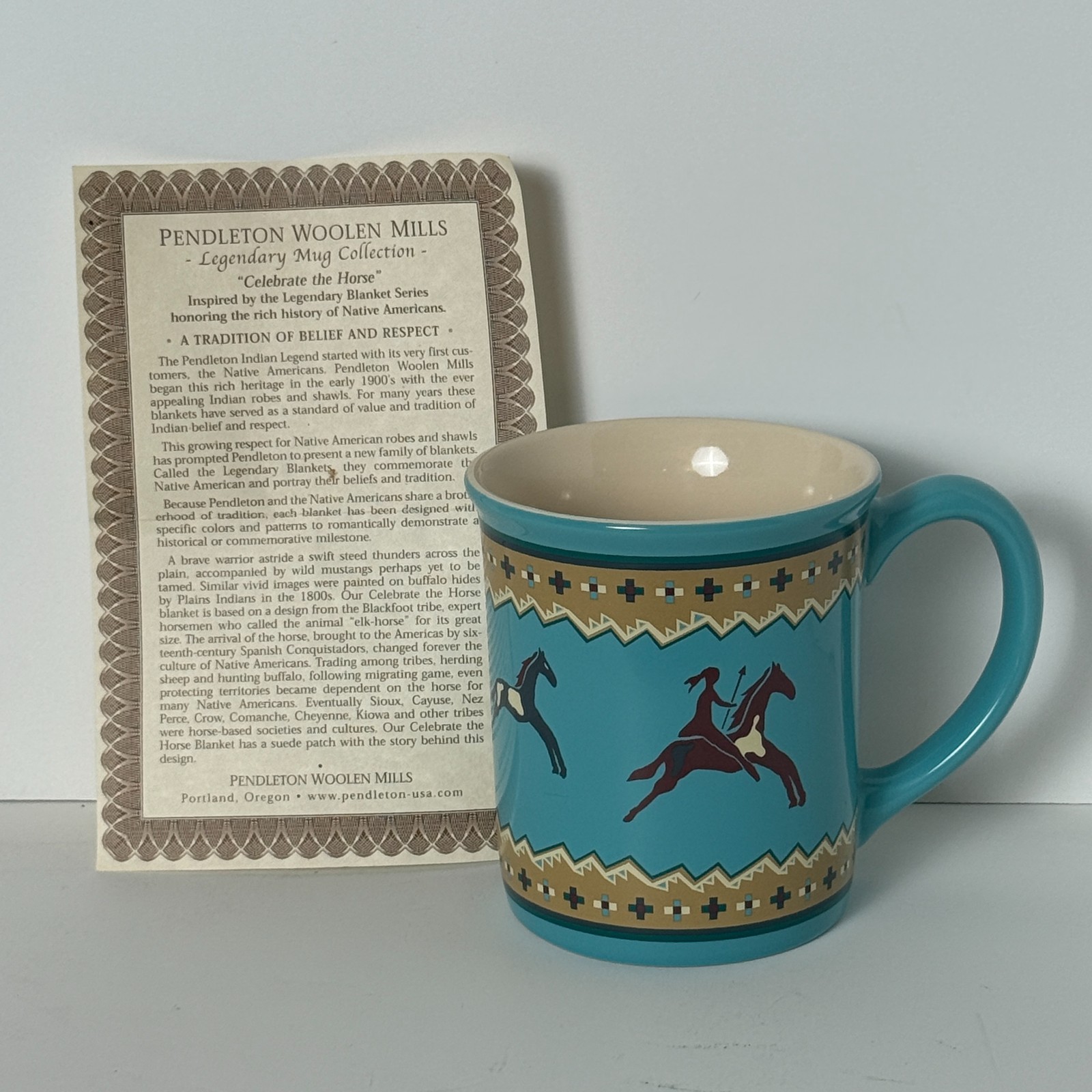 Pair Pendleton Woolen Mills Legendary Coffee Mugs “Celebrate the Horse” 18oz NEW