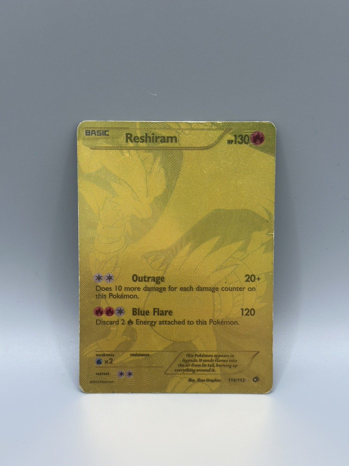 Pokemon TGC: Reshiram #114/113 (MP / HP) – Legendary Treasures Secret Rare Gold
