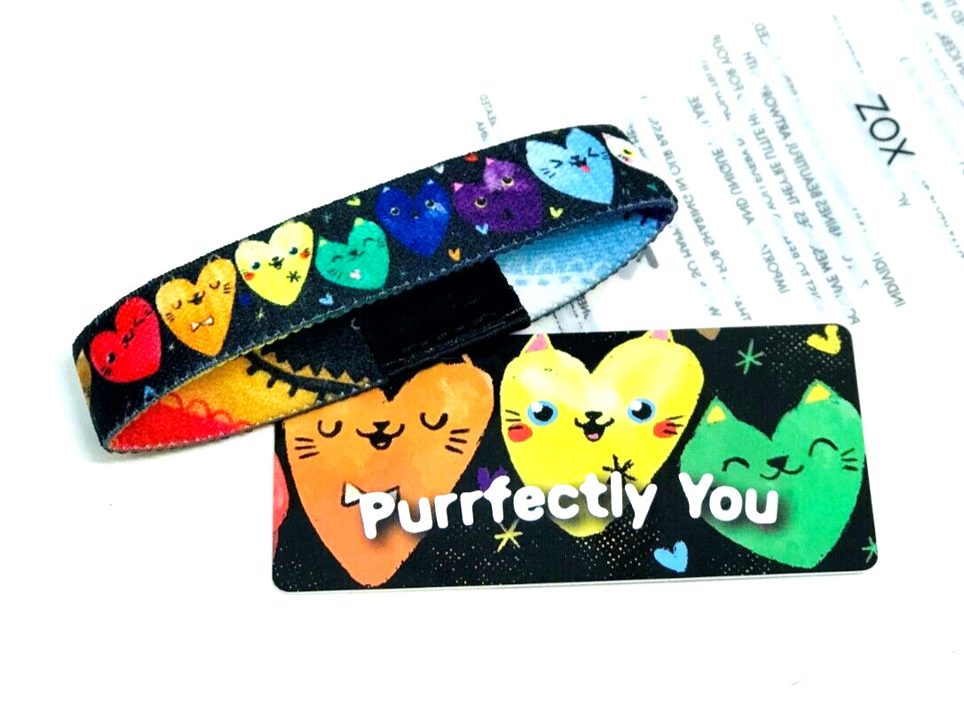 ZOX **PURRFECTLY YOU** Silver Large Single Wristband w/Card PRIDE