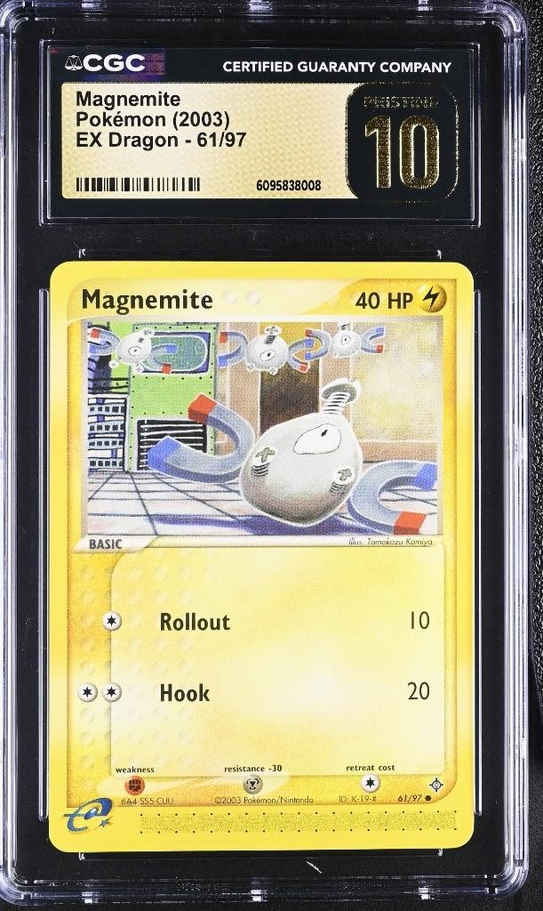 Pokémon Magnemite 61/97 2003 EX Dragon (Copyright w/ “e” Symbol) CGC PRISTINE 10