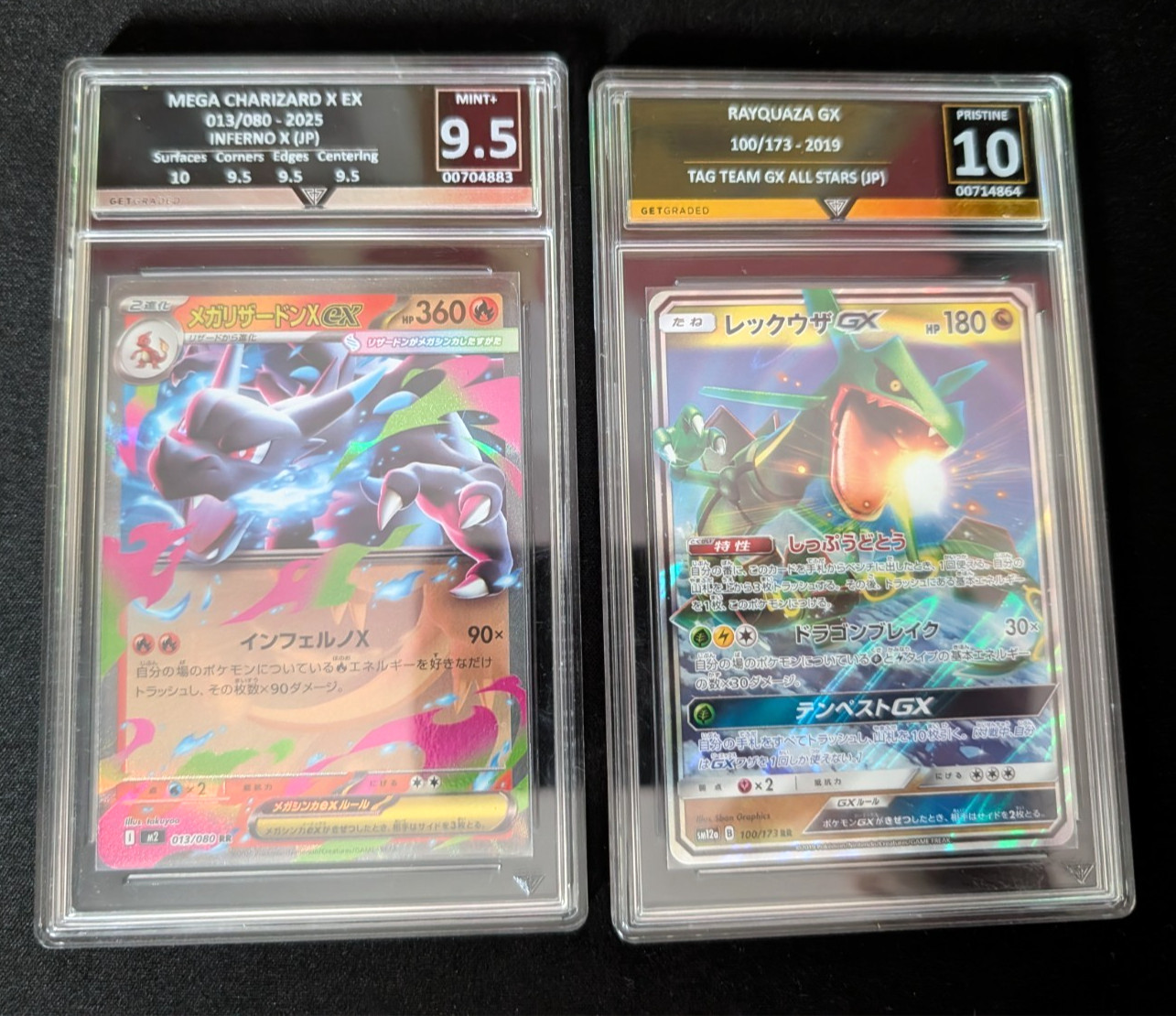 Pokémon Graded Card Bundle – Grade 9.5 Charizard & Pristine 10 Rayquaza GX
