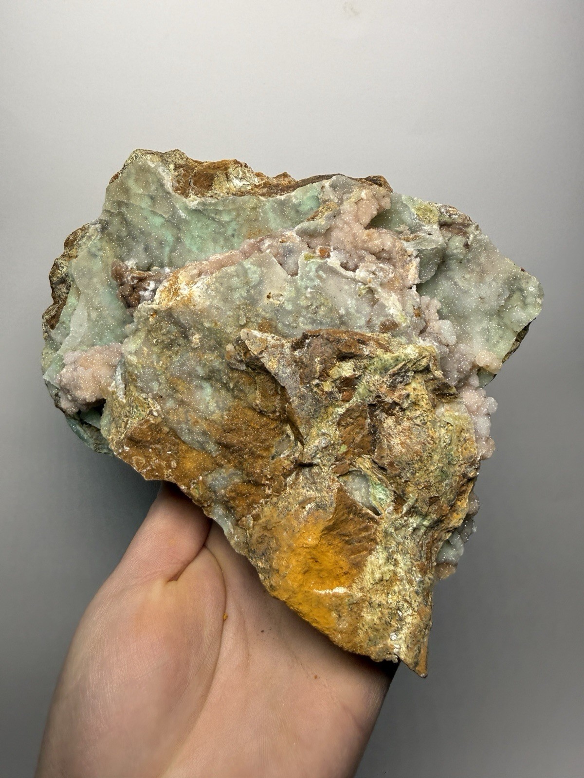 7” Druzy Mint Green Smithsonite Cluster — Indonesia