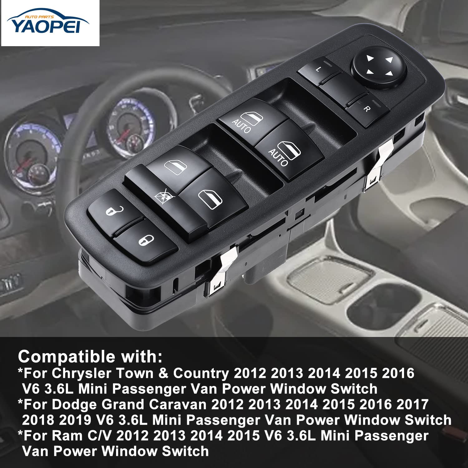 Master Power Window Switch Left Driver Side for Chrysler Town & Country 2012-201
