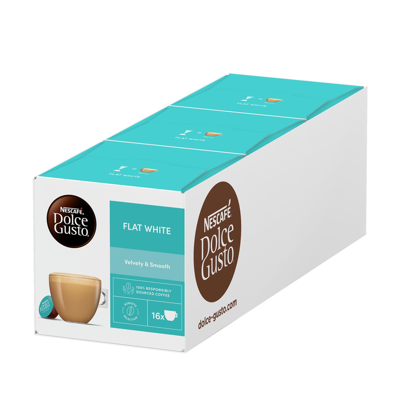 NESCAFÉ DOLCE GUSTO Flat White Coffee Pods, 16 Capsules 16 Count (Pack of 3)