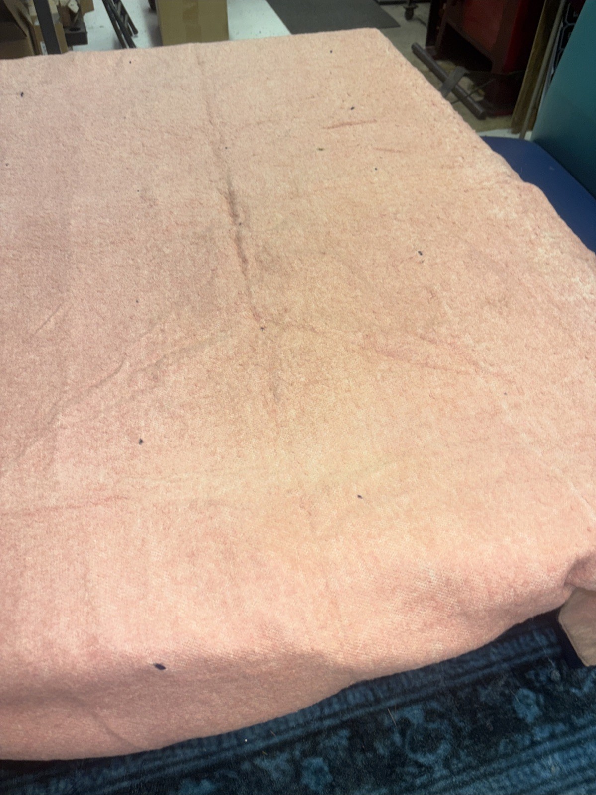 Vintage Patchwork Quilt Comforter With Wool Back Handmade 60 x 58″ Rustic