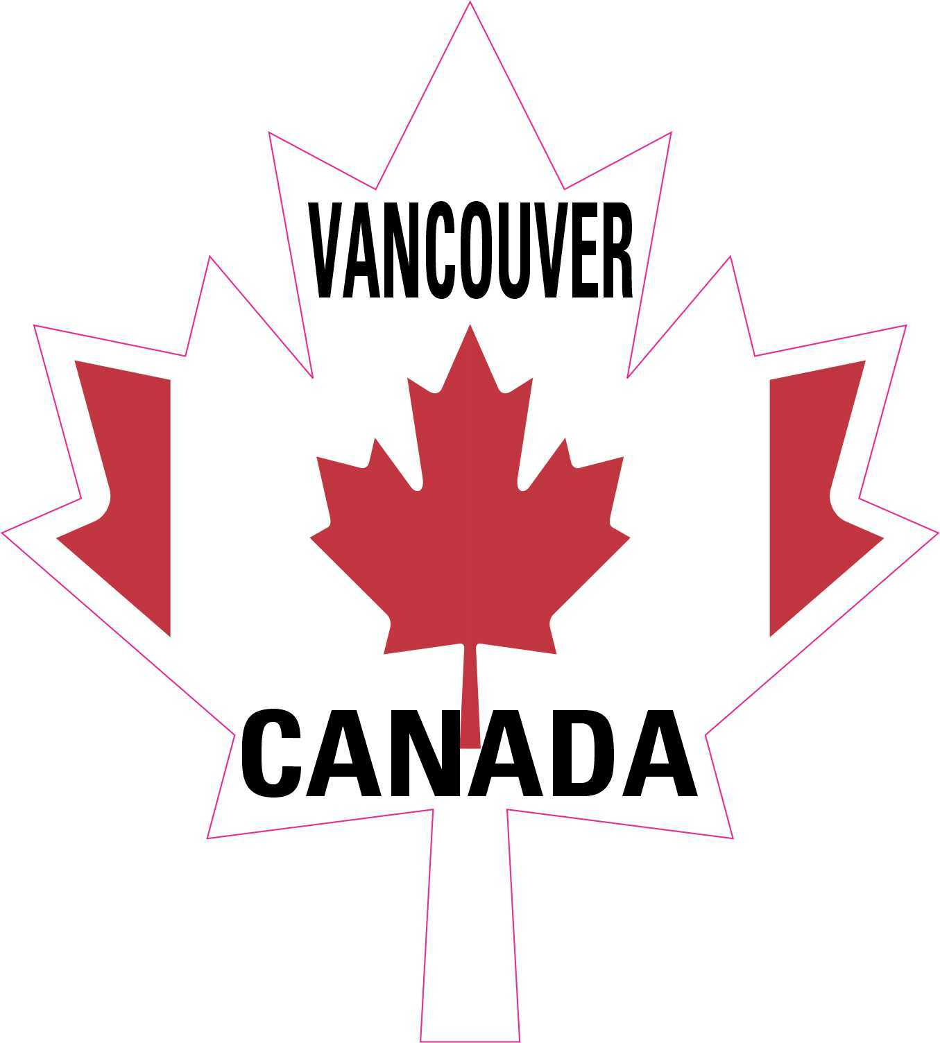 4.5in x 5in Maple Leaf Vancouver Canada Vinyl Sticker Car Vehicle Bumper Decal