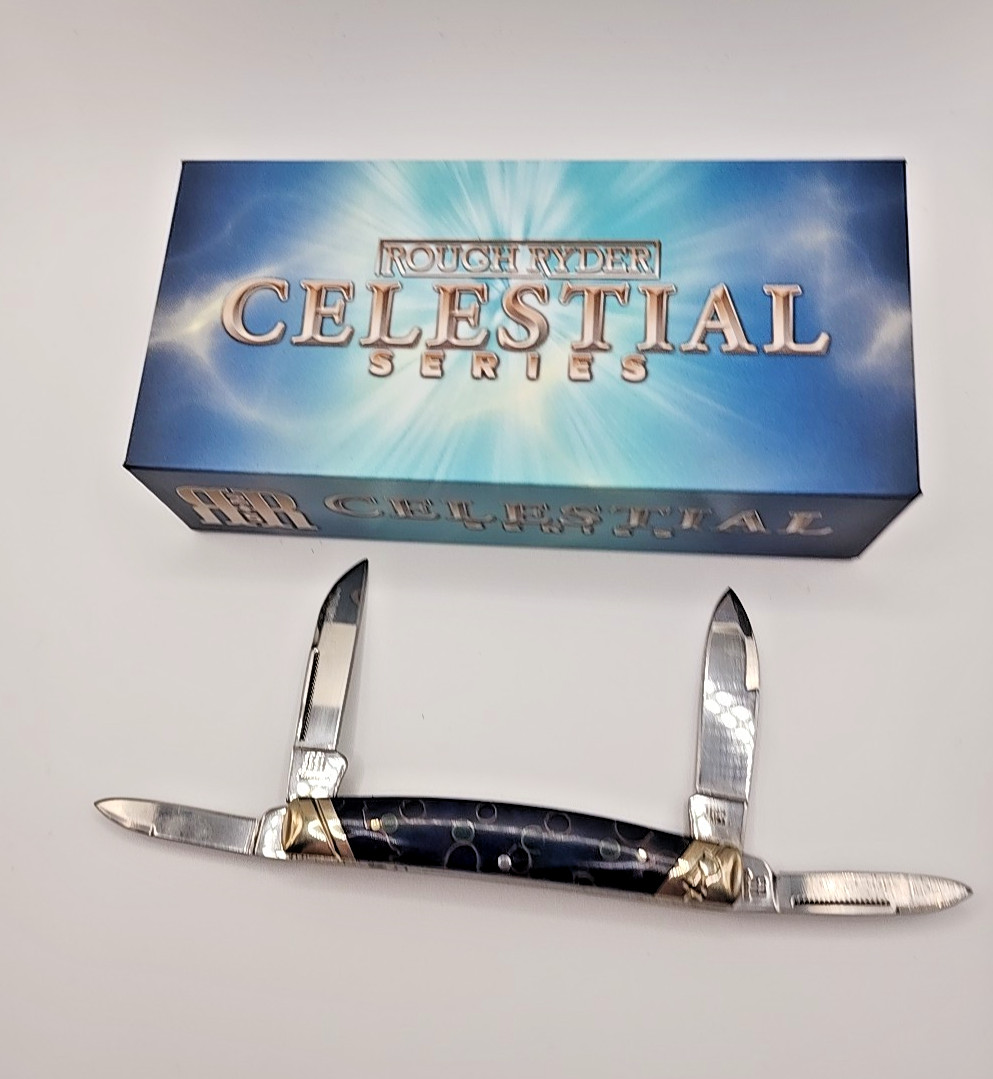Rough Ryder Congress Celestial 2076 Pocket Knife 440A Steel Acrylic Handle