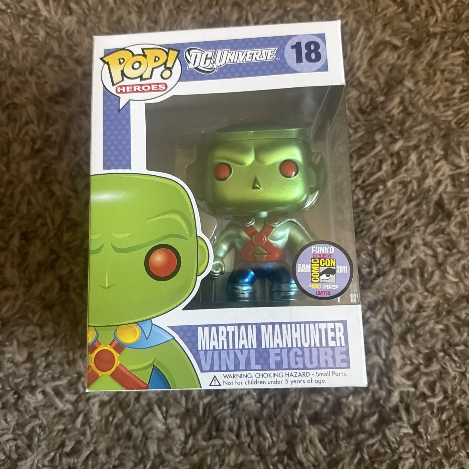 SDCC 2011 Funk Pop! DC Universe #18 Martian Manhunter Metallic Rare LE 1/480