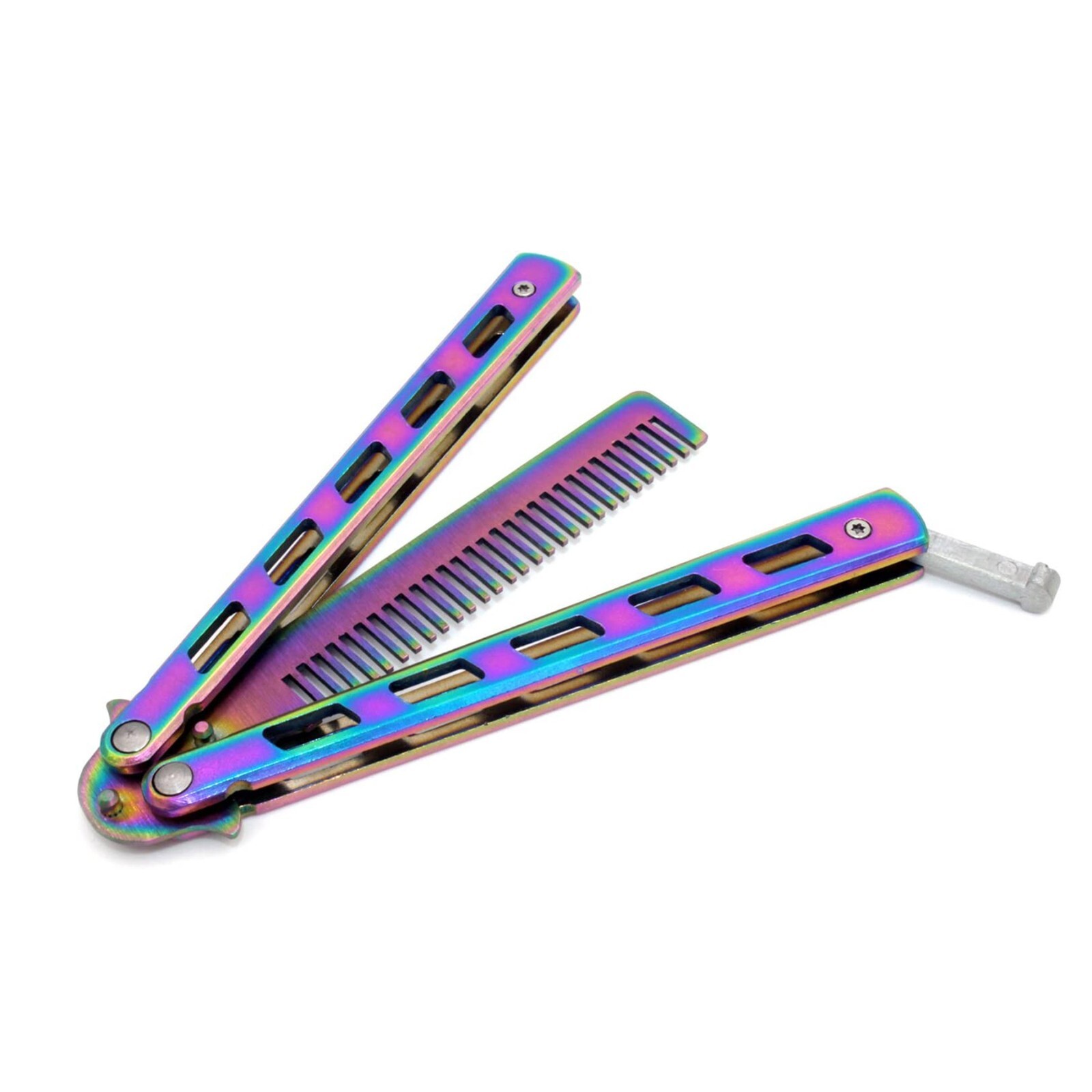 Butterfly Trainer Training Dull Tool Black Metal knife Practice Stainless Steel