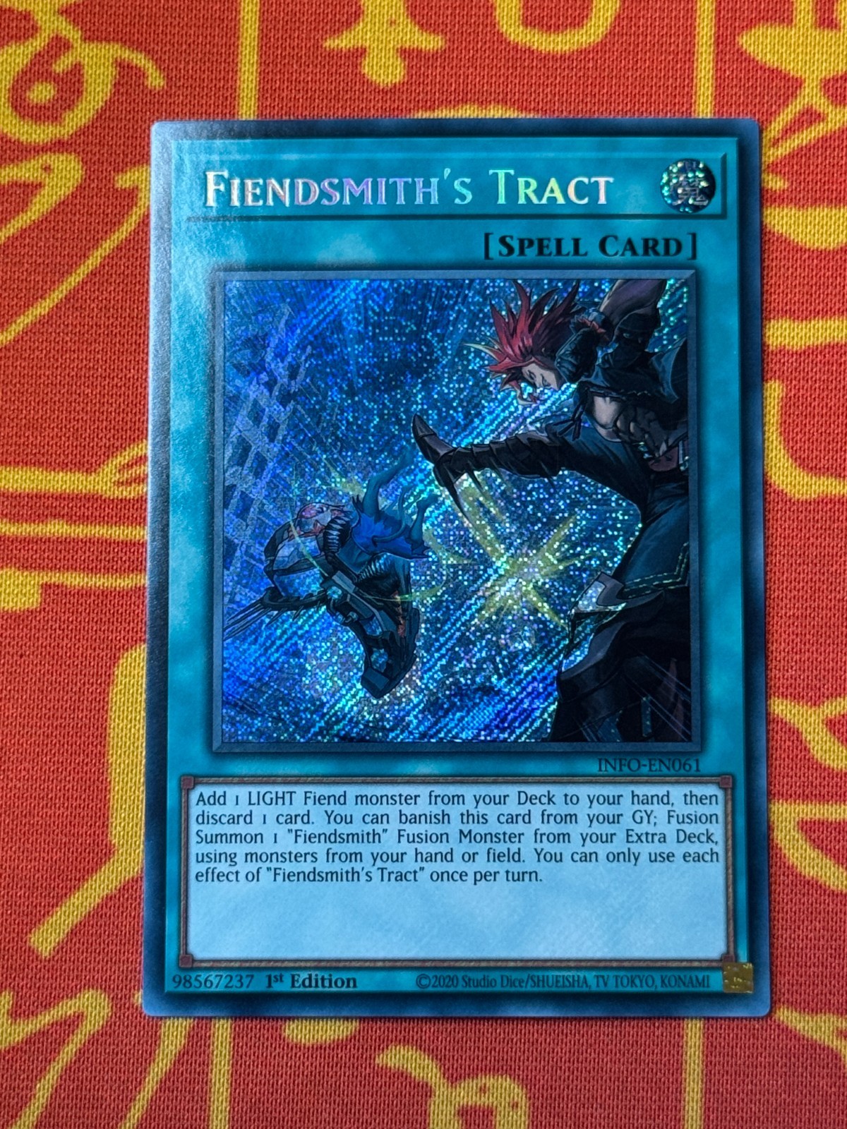YUGIOH FIENDSMITH’S TRACT SECRET RARE 1ST NM INFO-EN061