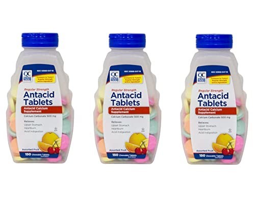 Quality Choice Regular Strength Calcium Carbonate 500 mg Antacid Chewable Tablet