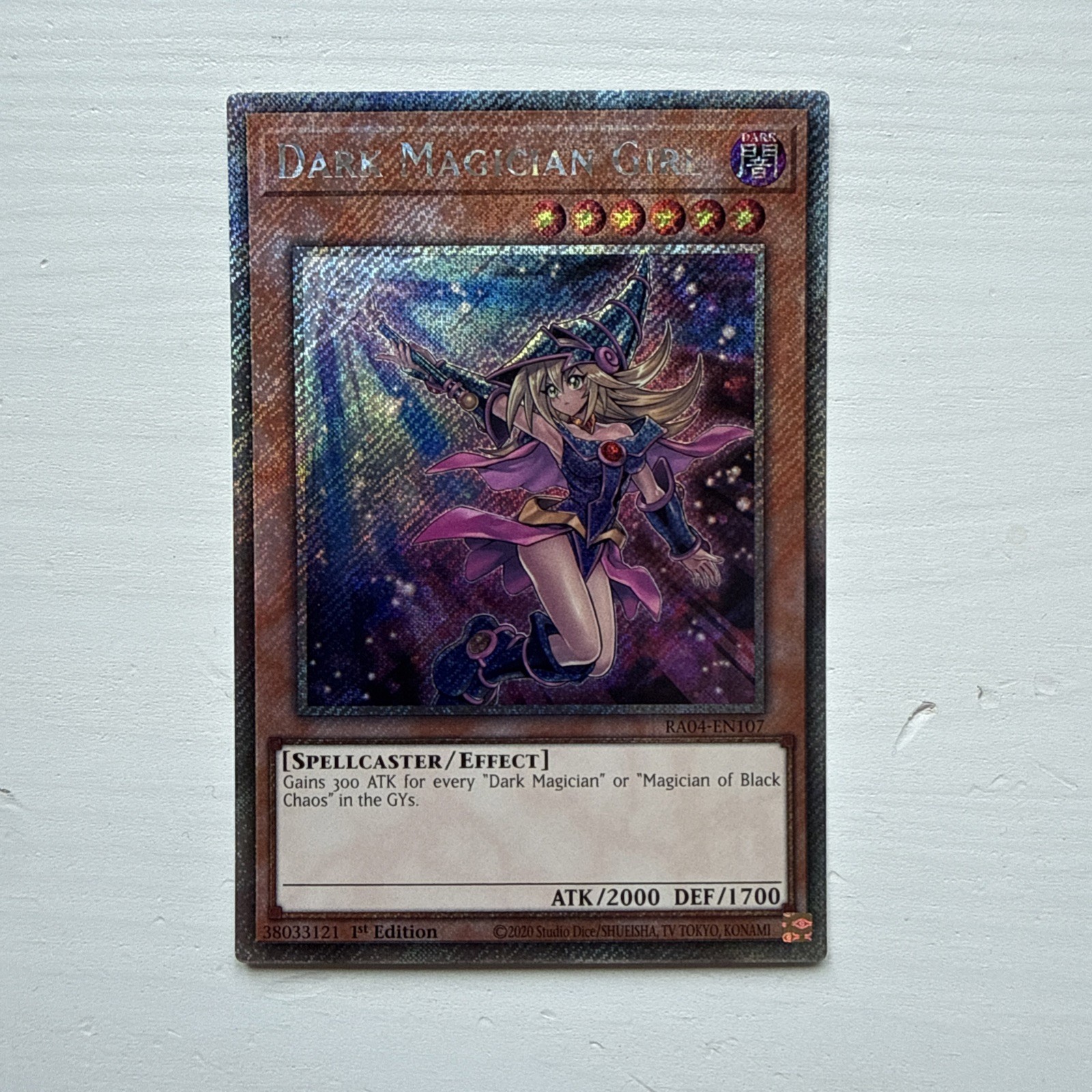 Yu-Gi-Oh Dark Magician Girl V2 RA04-EN107 Platinum Secret Rare 1st Edition