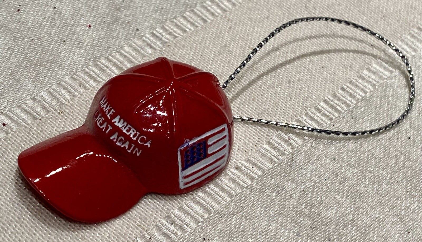 Donald Trump Make America Great Again Red Hat Metal Ornament 1.5” NEW