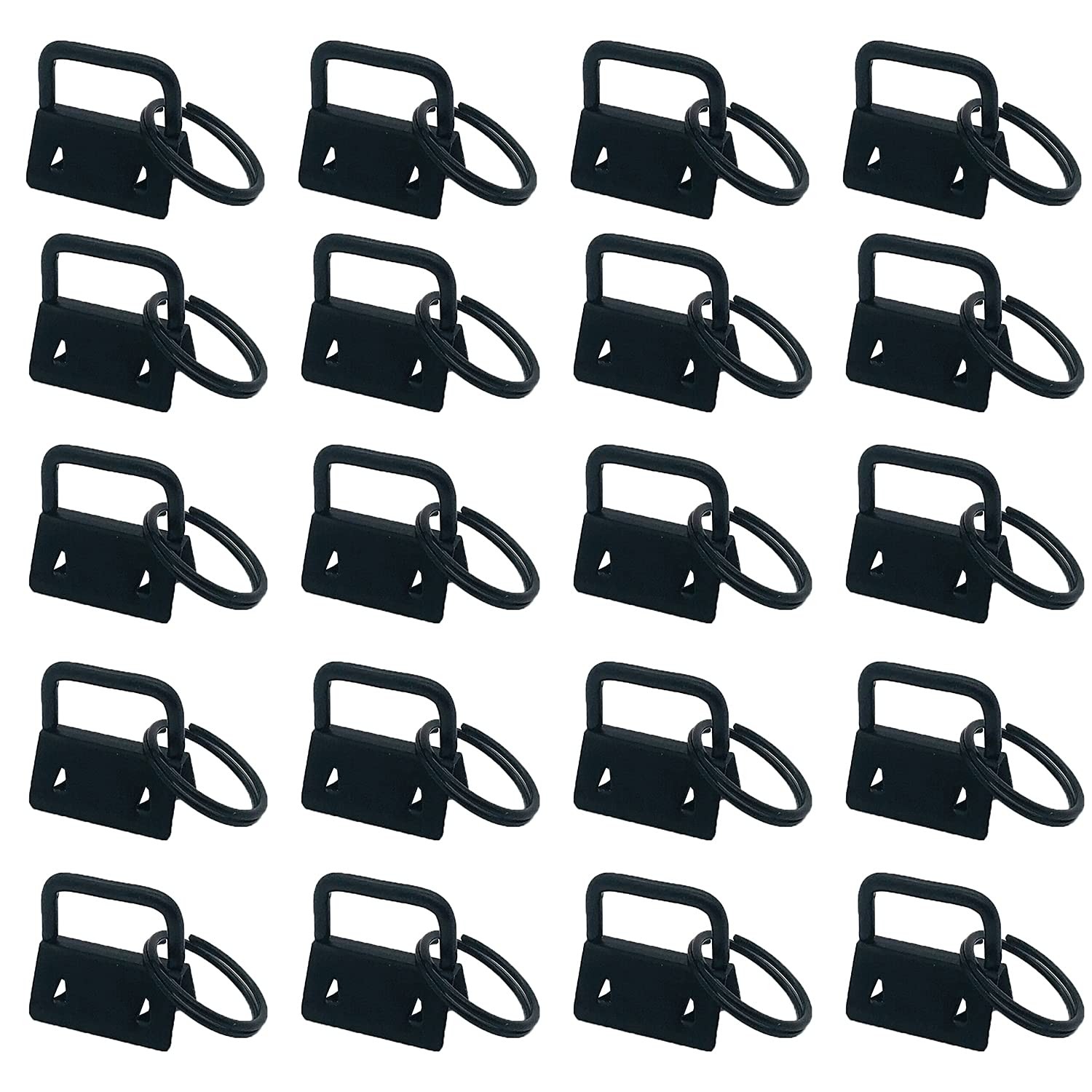 20pcs 1 Inch Key Fob Hardware with Key Rings Sets,Wristlet Clasp