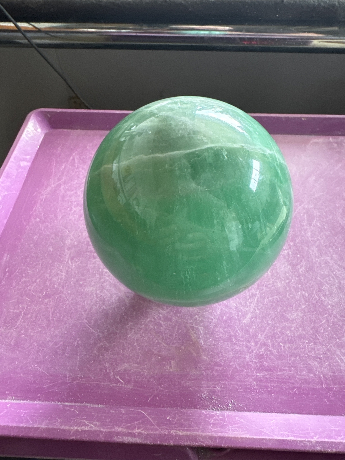 Fluorite Sphere Crystal Ball Divination Scrying 9.22 cm 1332 Grams F71 #3