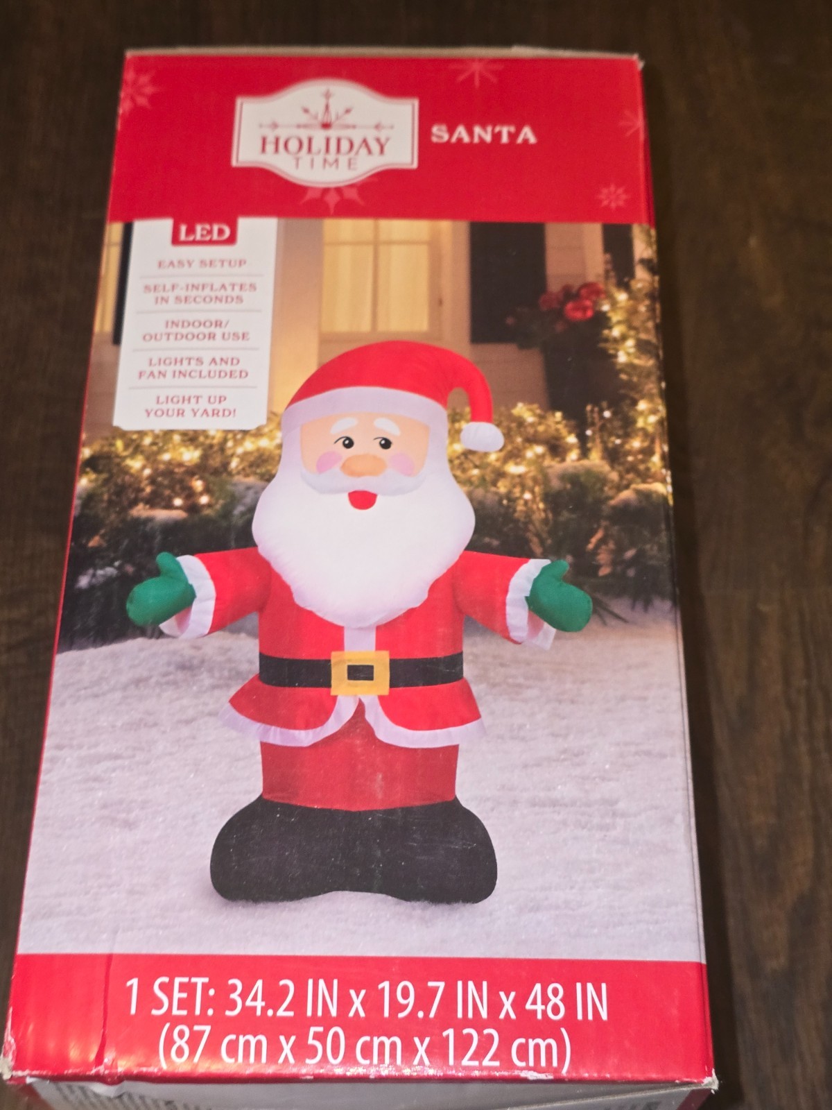 Holiday Time Santa Claus Airblown Inflatable 4 ft tall Indoor Outdoor Christmas
