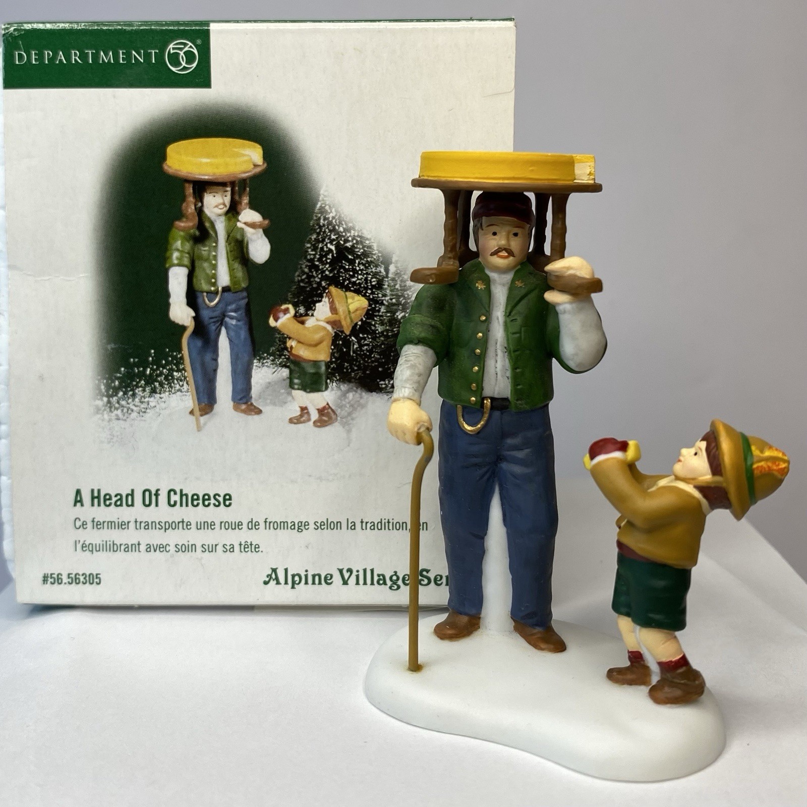 Vintage 2001 Dept 56 Alpine Village ‘A Head of Cheese’ #56305 w/box Retired