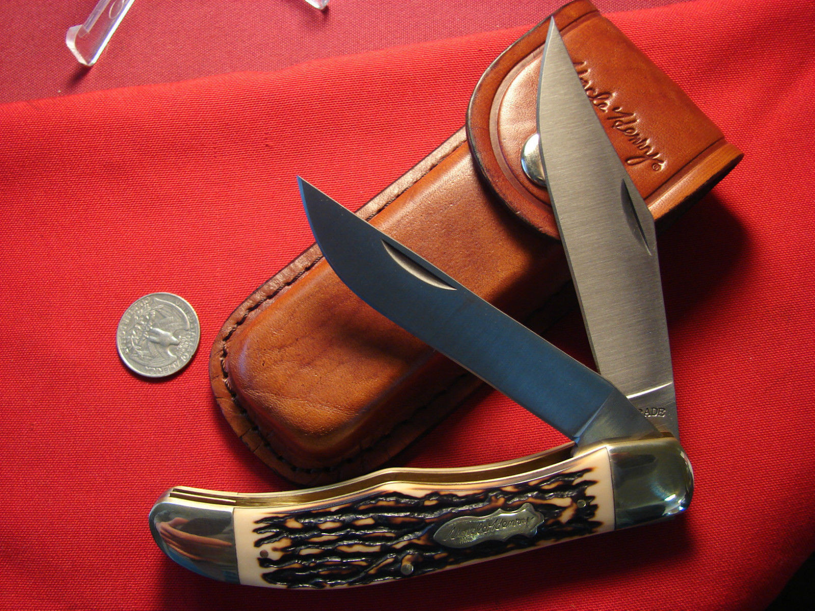 SCHRADE UNCLE HENRY 227UH LARGE 2 blade folding hunter STAGLON 6265 RV