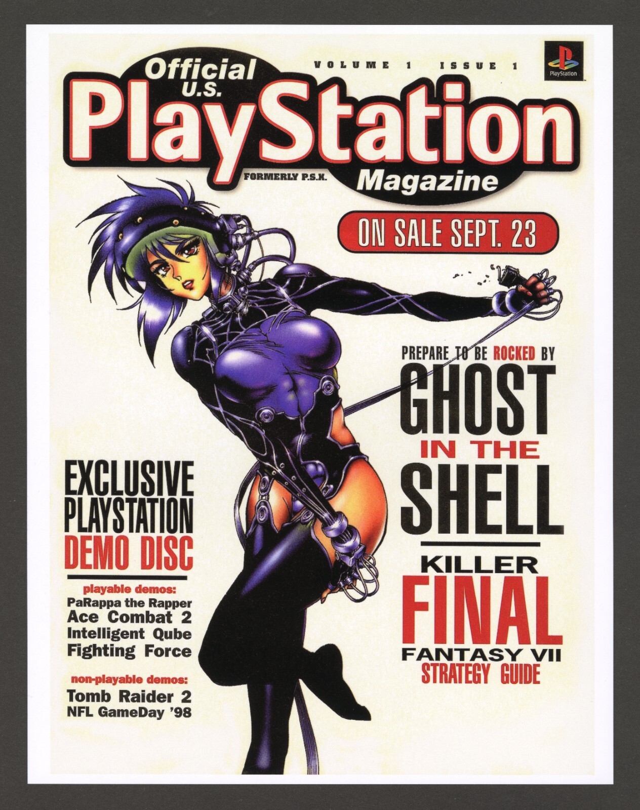 Official US Playstation Magazine Issue 1 Ghost In the Shell PS1 Art Print Poster