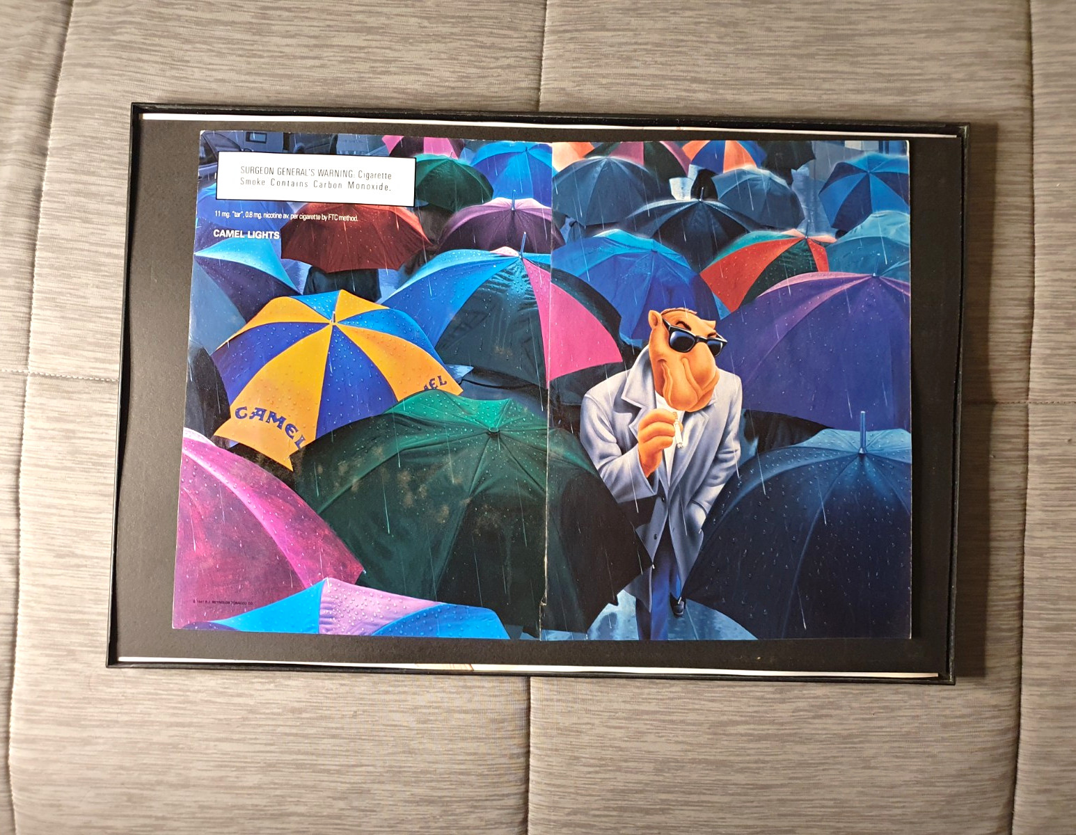 Camel Lights Joe Camel Umbrellas 1997 Original Print Ad Multicolor