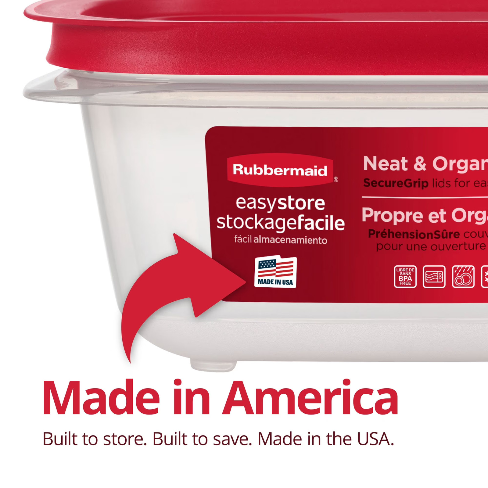 Rubbermaid EasyStore Rectangle Container 41.5 Cup with Lid Food Storage