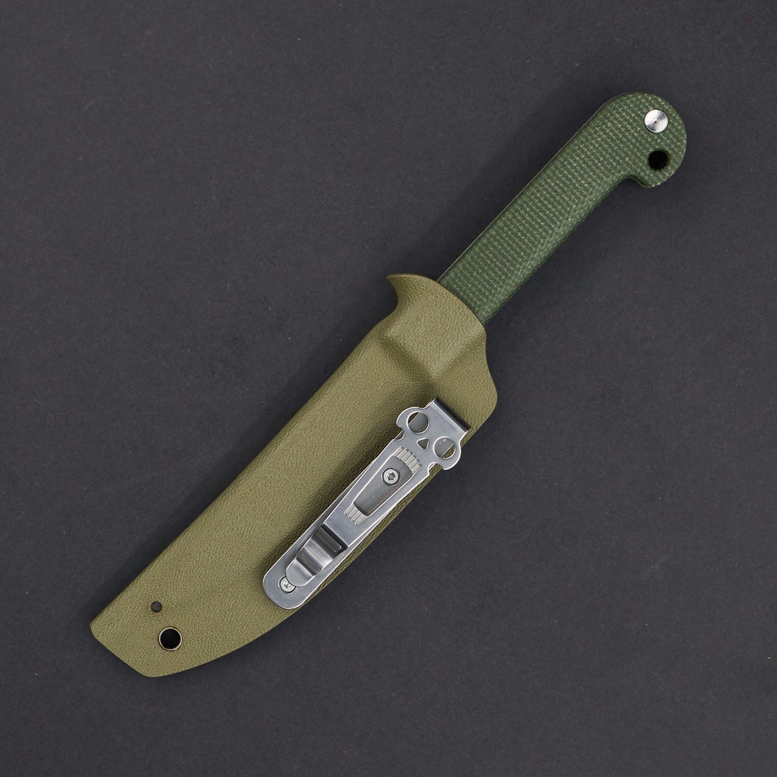 Daggerr Knives Ataman Fixed Knife 3.5″ Damascus Steel Blade Green Micarta Handle