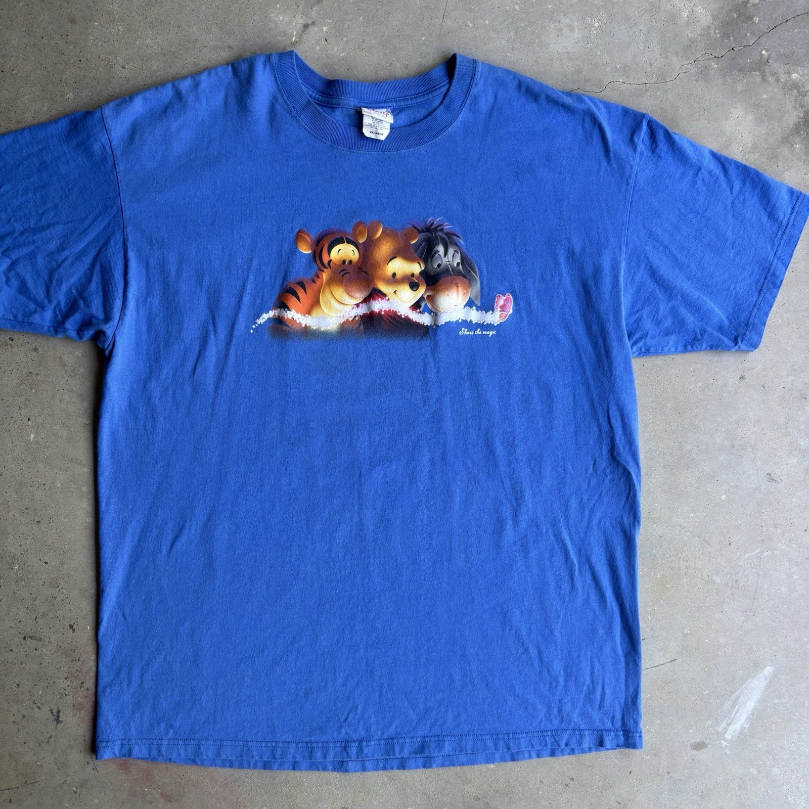 Vintage Disney Store Winnie The Pooh Tigger Eeyore Share The Magic Shirt 2XL