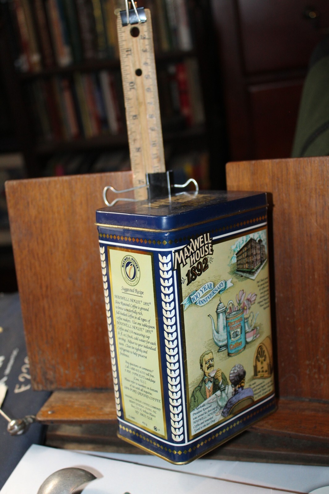 Vintage Maxwell House 1892 Coffee Empty Metal Tin Box