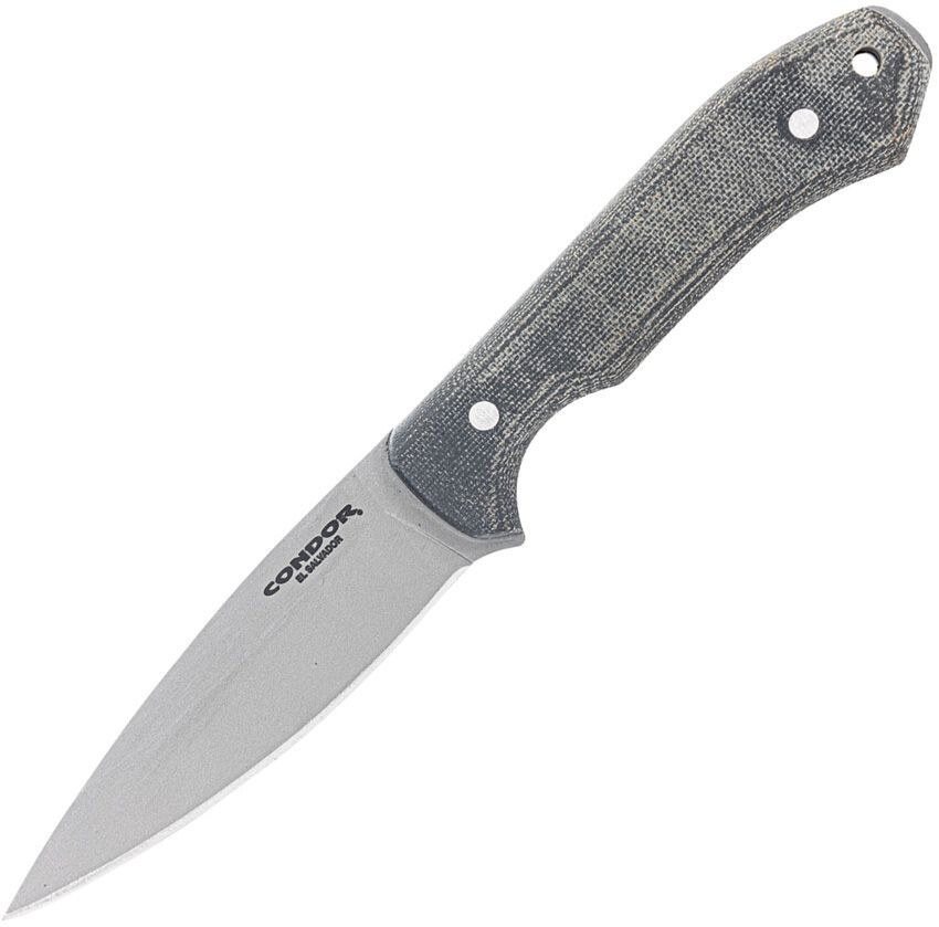 Condor K-Night Fixed Knife 4.25″ 14C28N Steel Blade Black Canvas Micarta Handle
