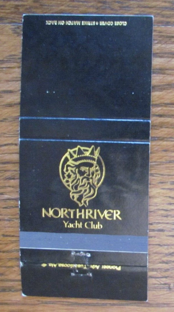 FICTIONAL CHARACTER MATCHBOOK COVER NEPTUNE NORTH RIVER YACHT CLUB TUSCALOOSA AL