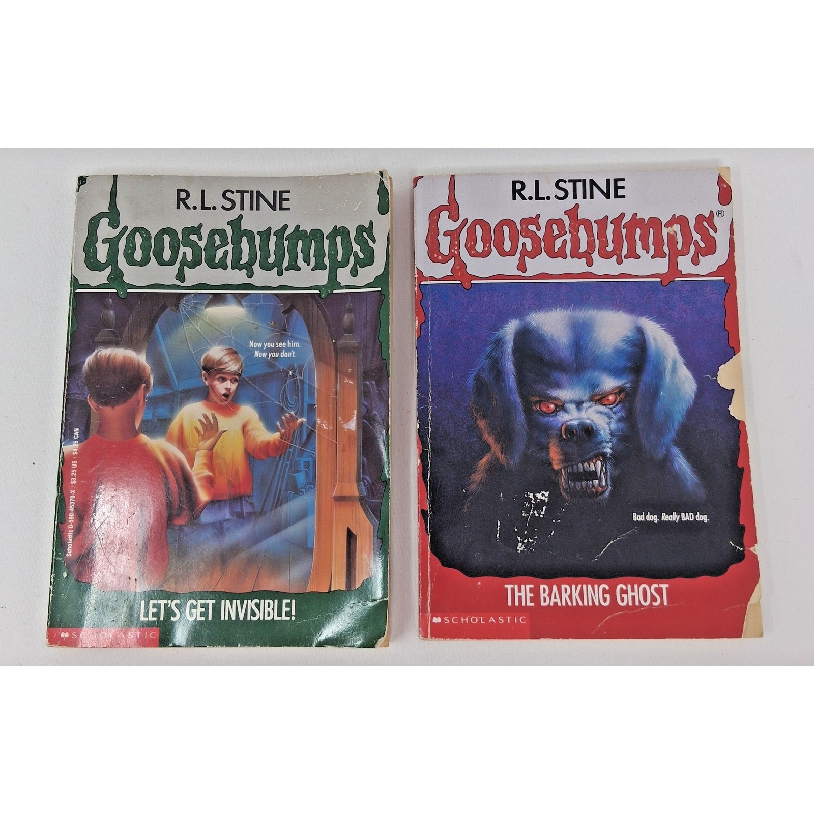 Goosebumps RL Stine Book Lot Lets Get Invisible #6 The Barking Ghost #32 Vintage