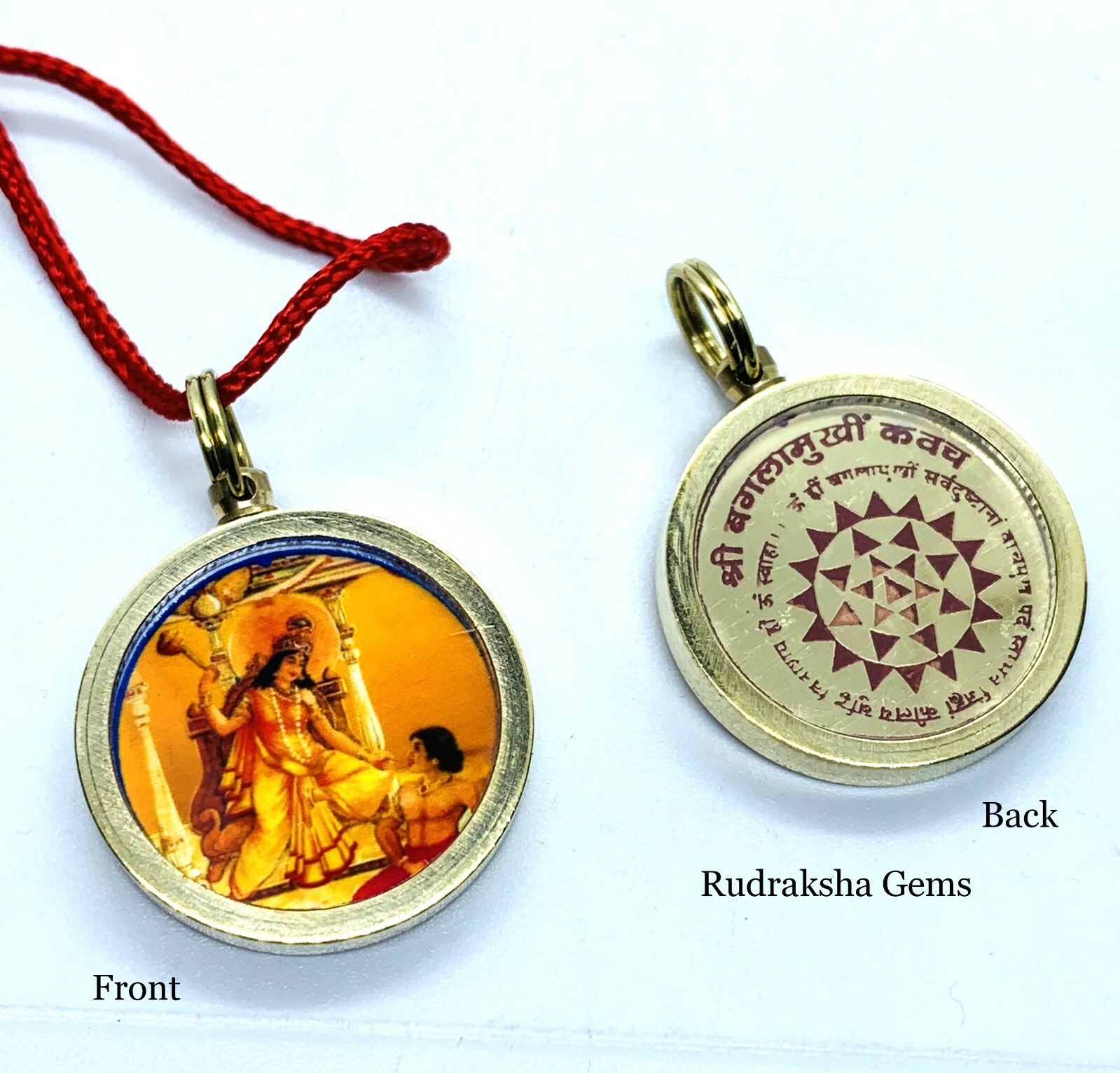 SRI BAGLAMUKHI YANTRA PENDANT BAGLA MUKHI POWERFUL CHAKRA ENERGIZED BLESSED OM