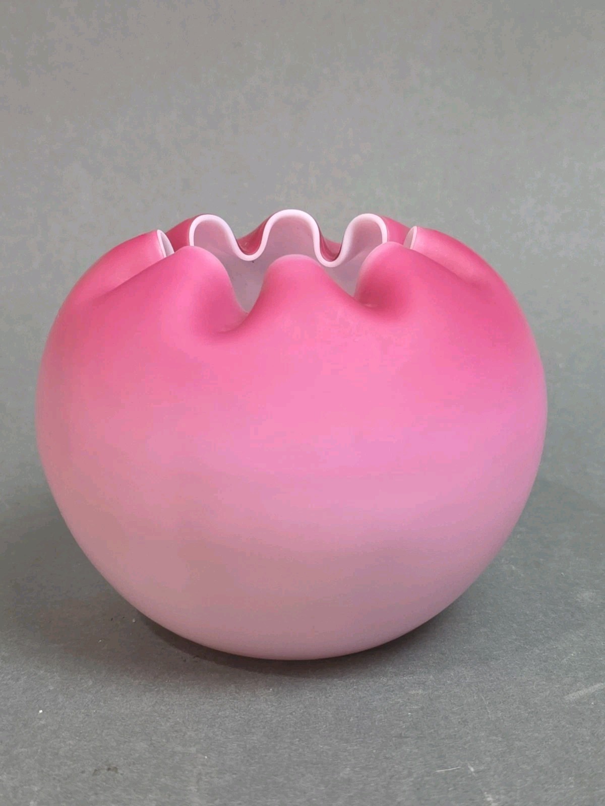 Victorian Satin Finished Mt Washington Possibly Peachblow Rose Glass Bowl Vase