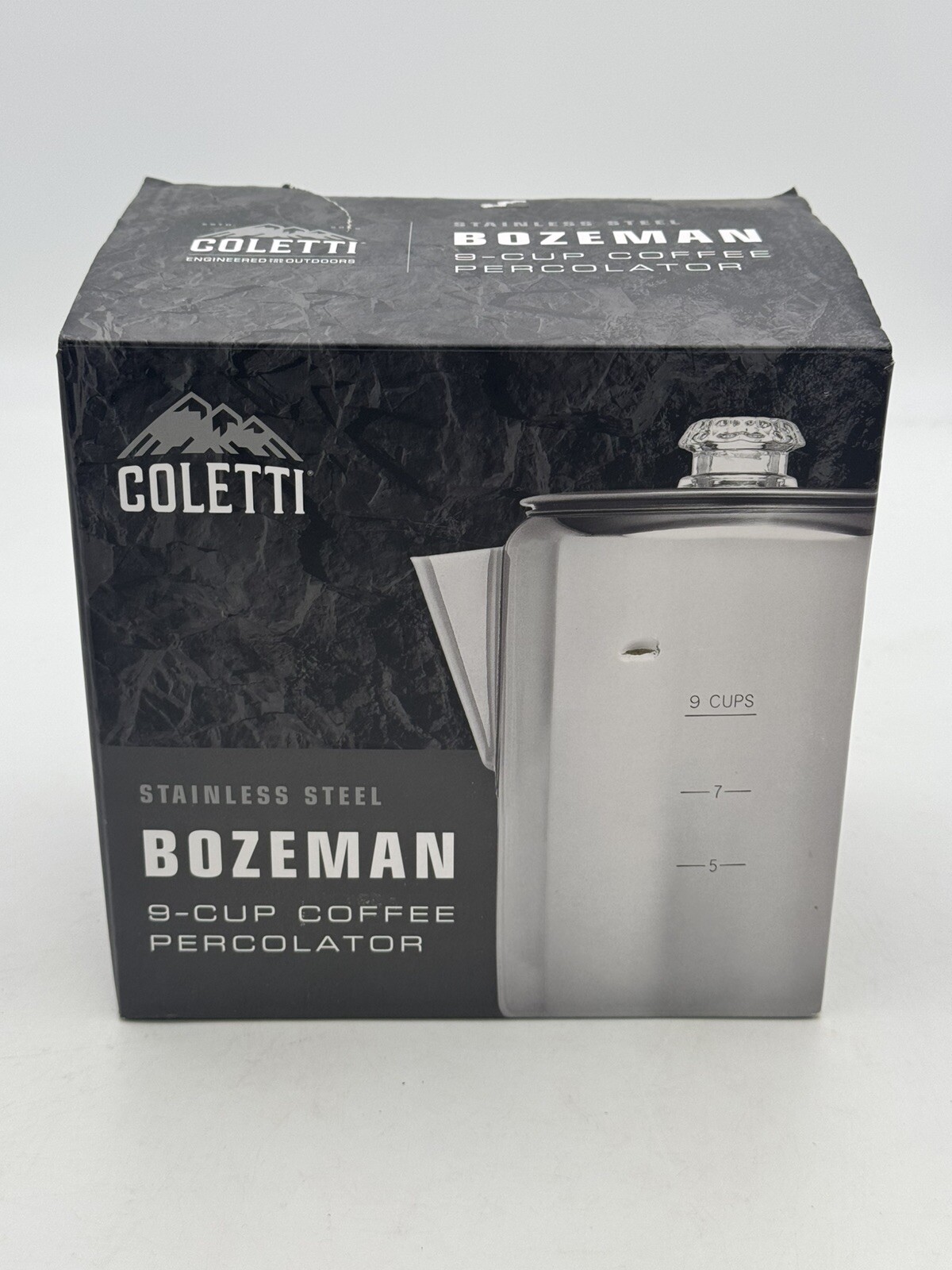 Coletti Bozeman Camping Coffee Pot Percolator for Campfire or Stovetop 9 Cup