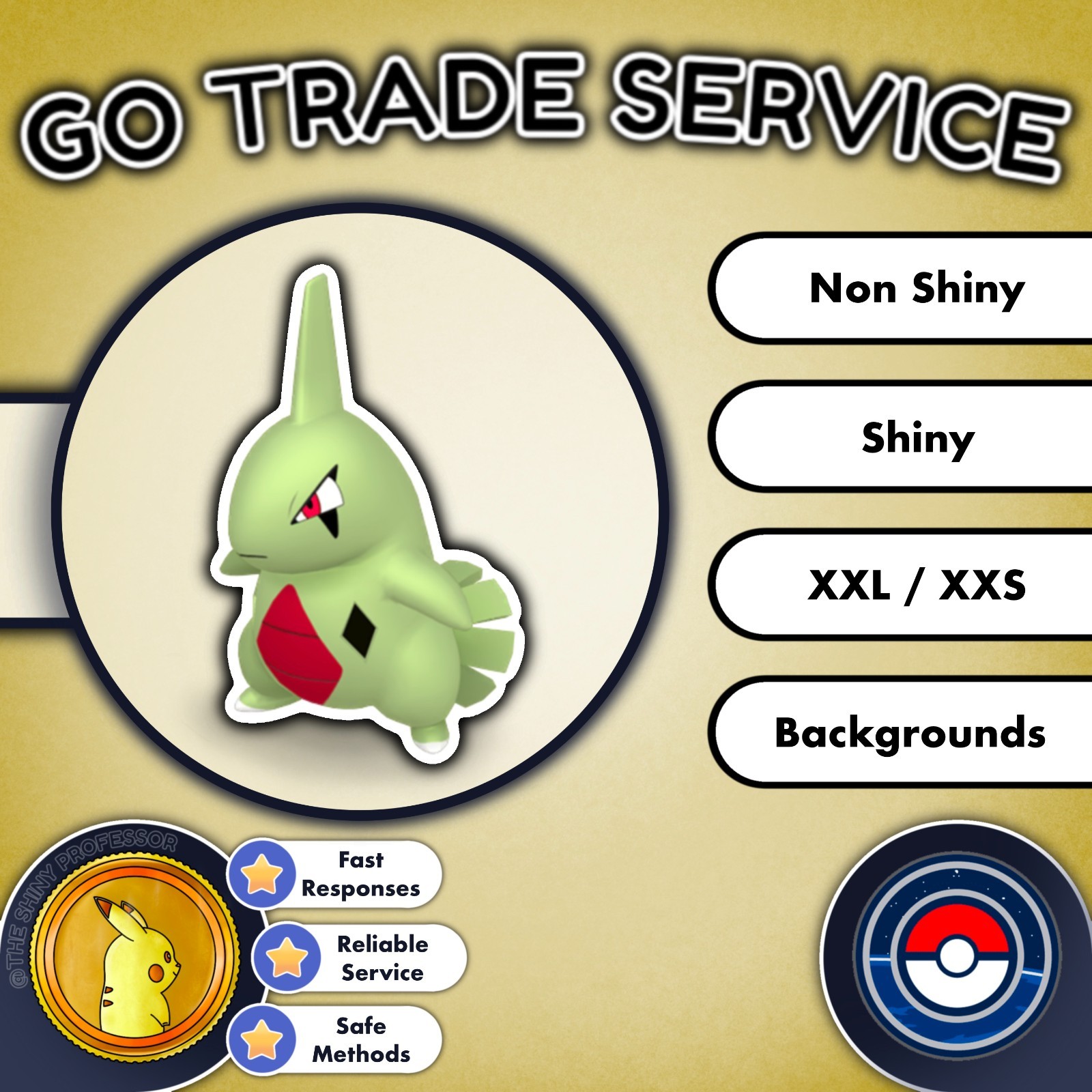 Pokémon GO Trade | Larvitar | Shiny or Non-Shiny | XXL & XXS Shiny Available ✨