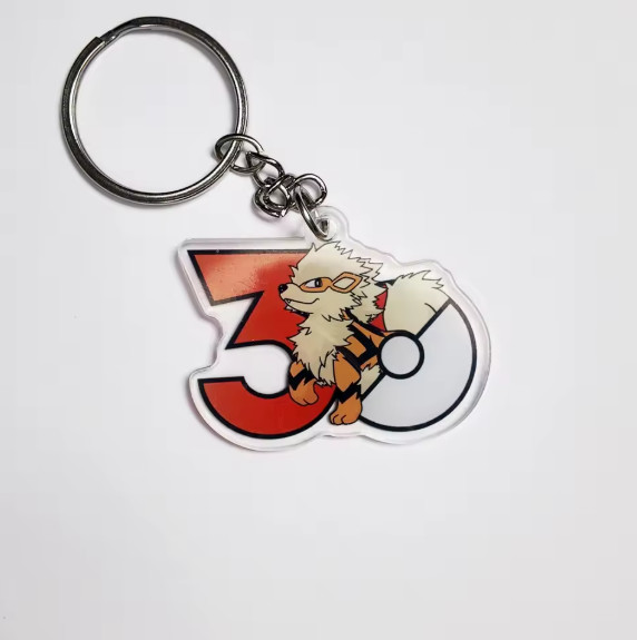 Arcanine pokemon keychain 30th anniversary Cartoon Character Pendant Accessory